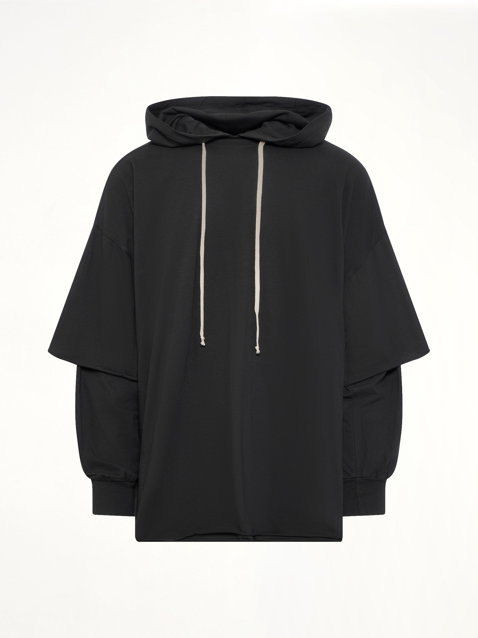 RICK OWENS DRKSHDW Tommy Hustler Hoodie in Black Product Photo from MARAIS