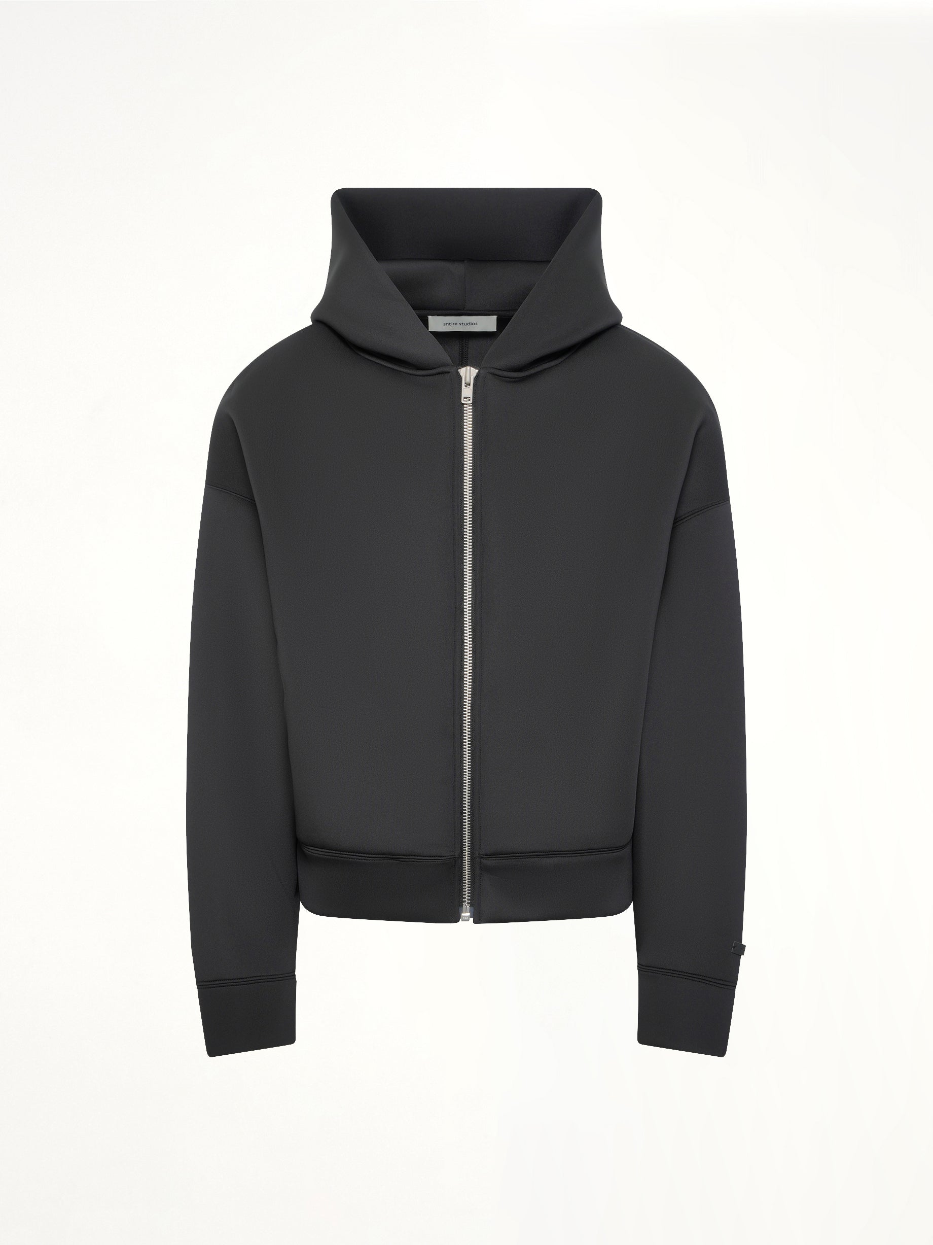 ENTIRE STUDIOS Scuba Zip Hood in Black Product Photo from MARAIS