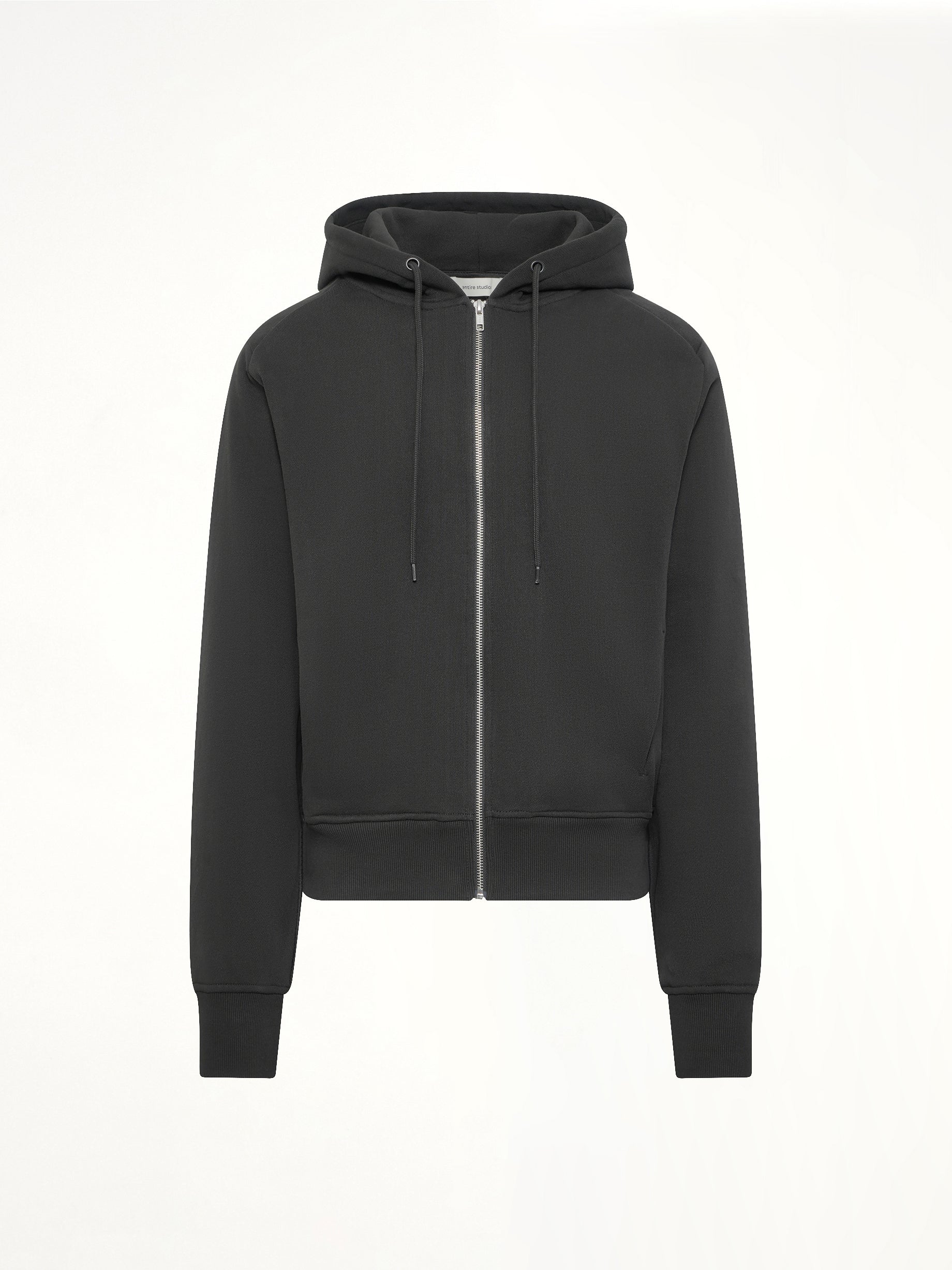 ENTIRE STUDIOS Slim Zip Up in Black Product Photo from MARAIS