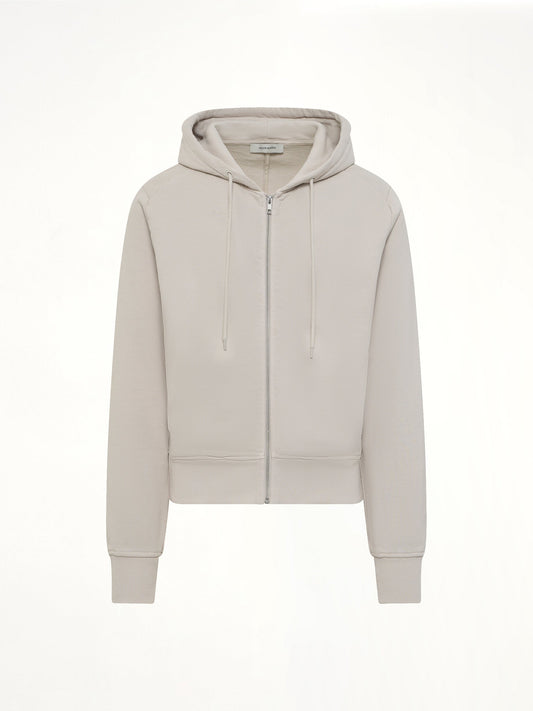 Slim Zip Up in Off White