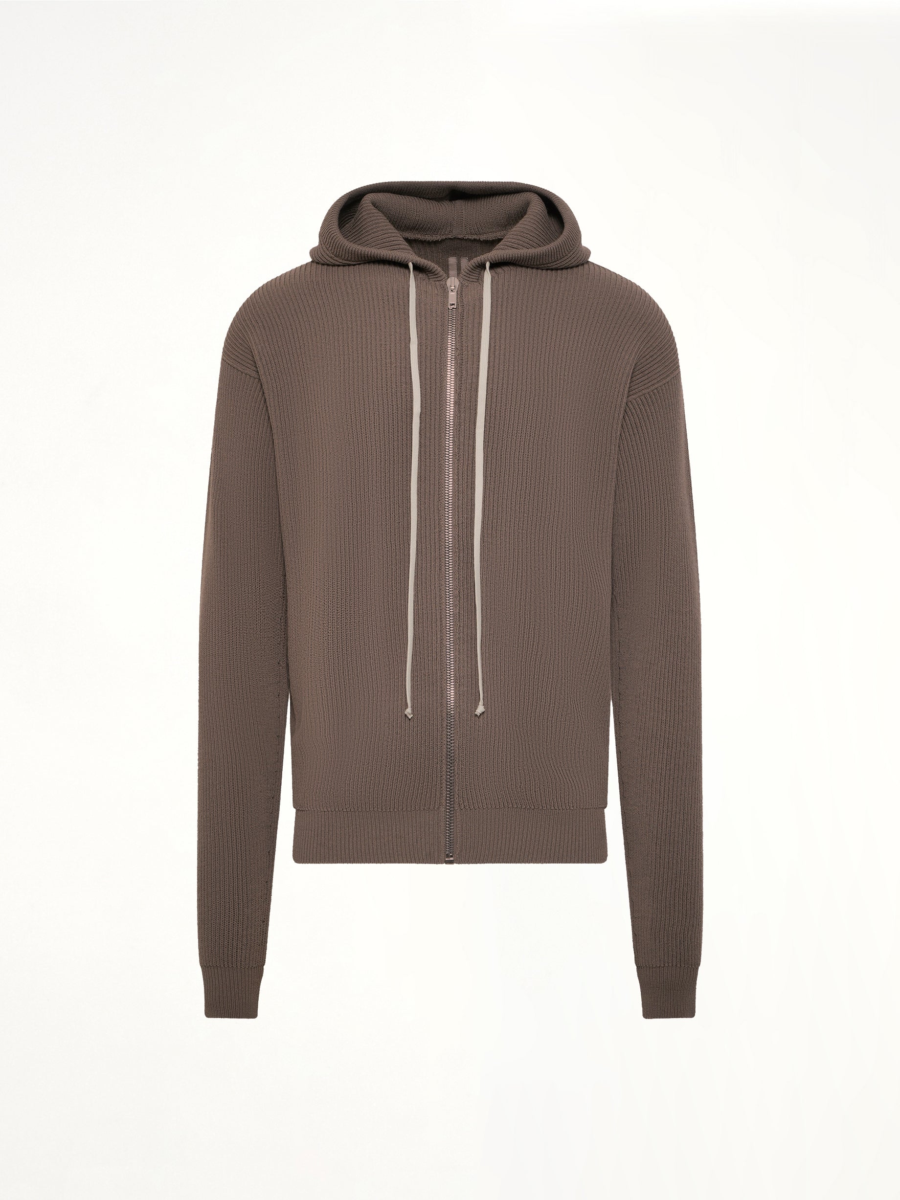 RICK OWENS Zipped Hoodie in Dust Product Photo from MARAIS