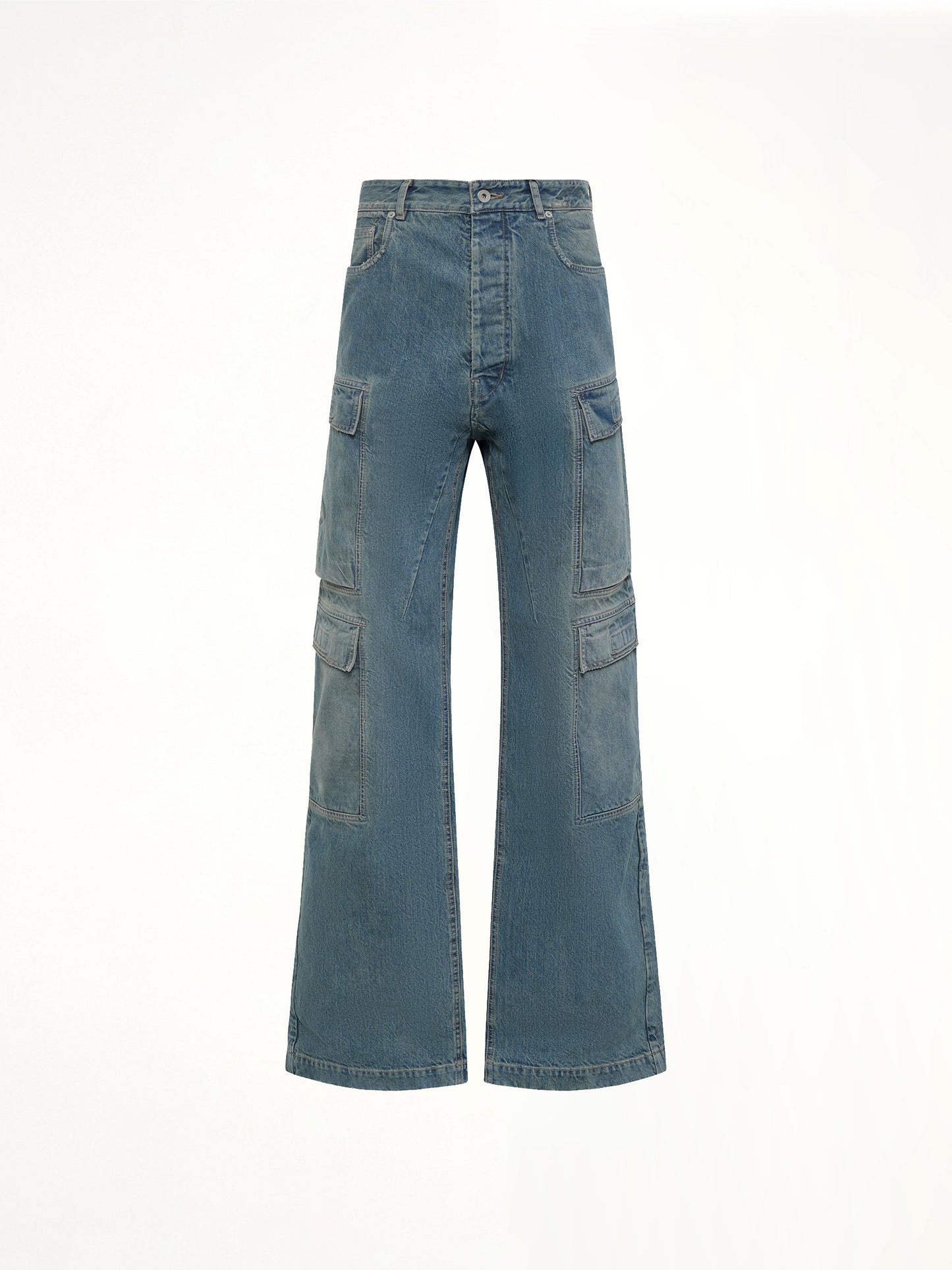 Double Cargo Jeans in Washed Indigo