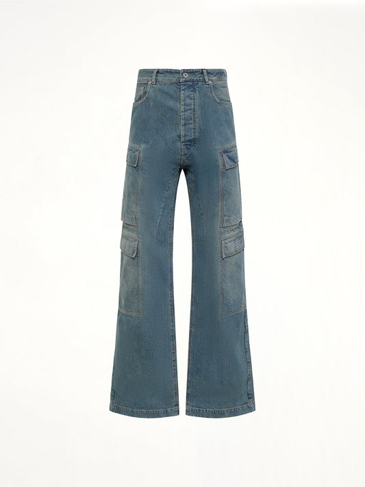 Double Cargo Jeans in Washed Indigo