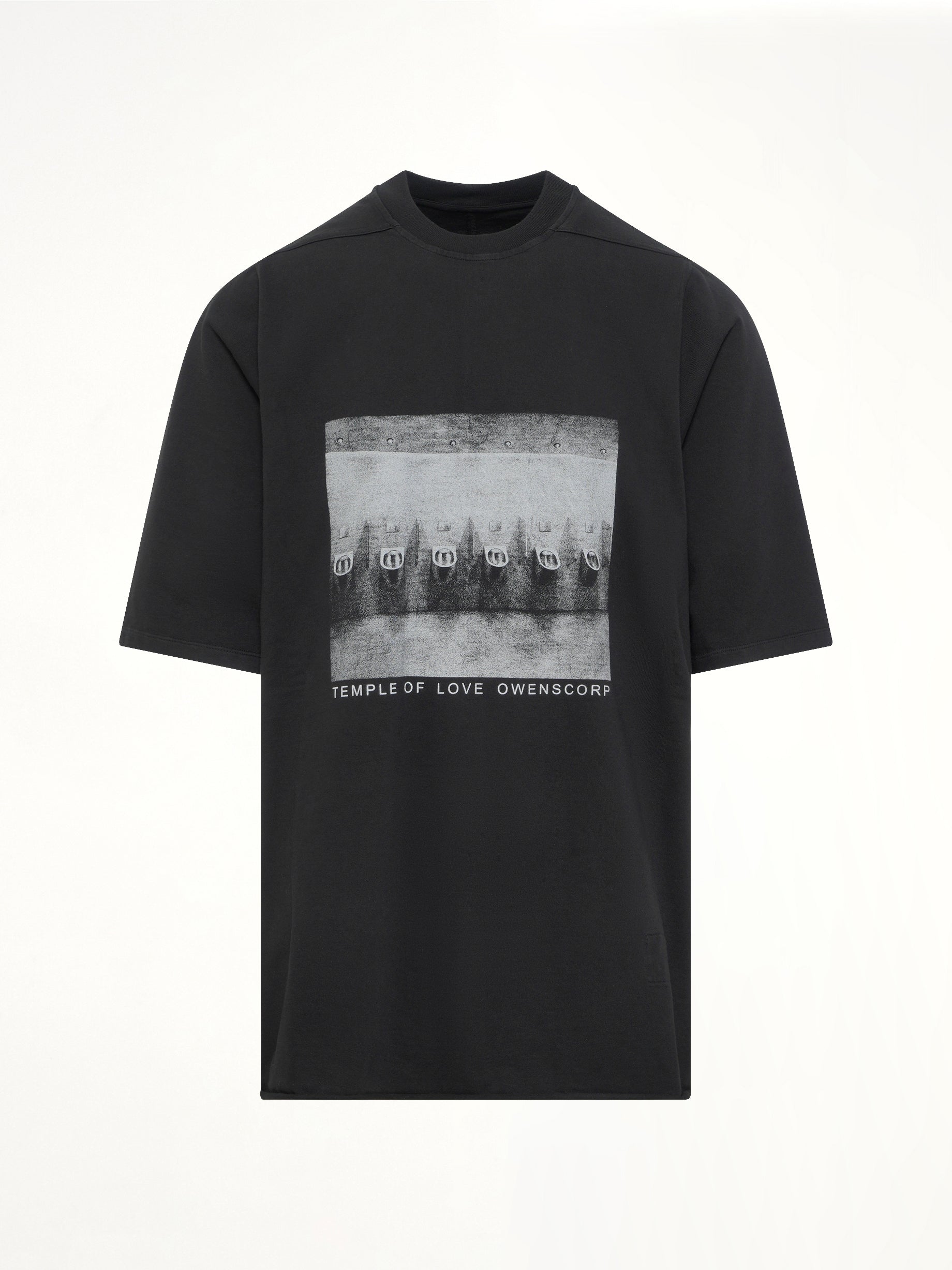 RICK OWENS DRKSHDW Urinal Jumbo SS T-Shirt in Black/Milk Product Photo from MARAIS