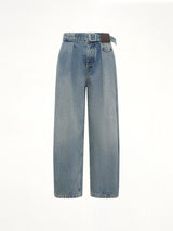Belted Jeans AF in Washed Denim