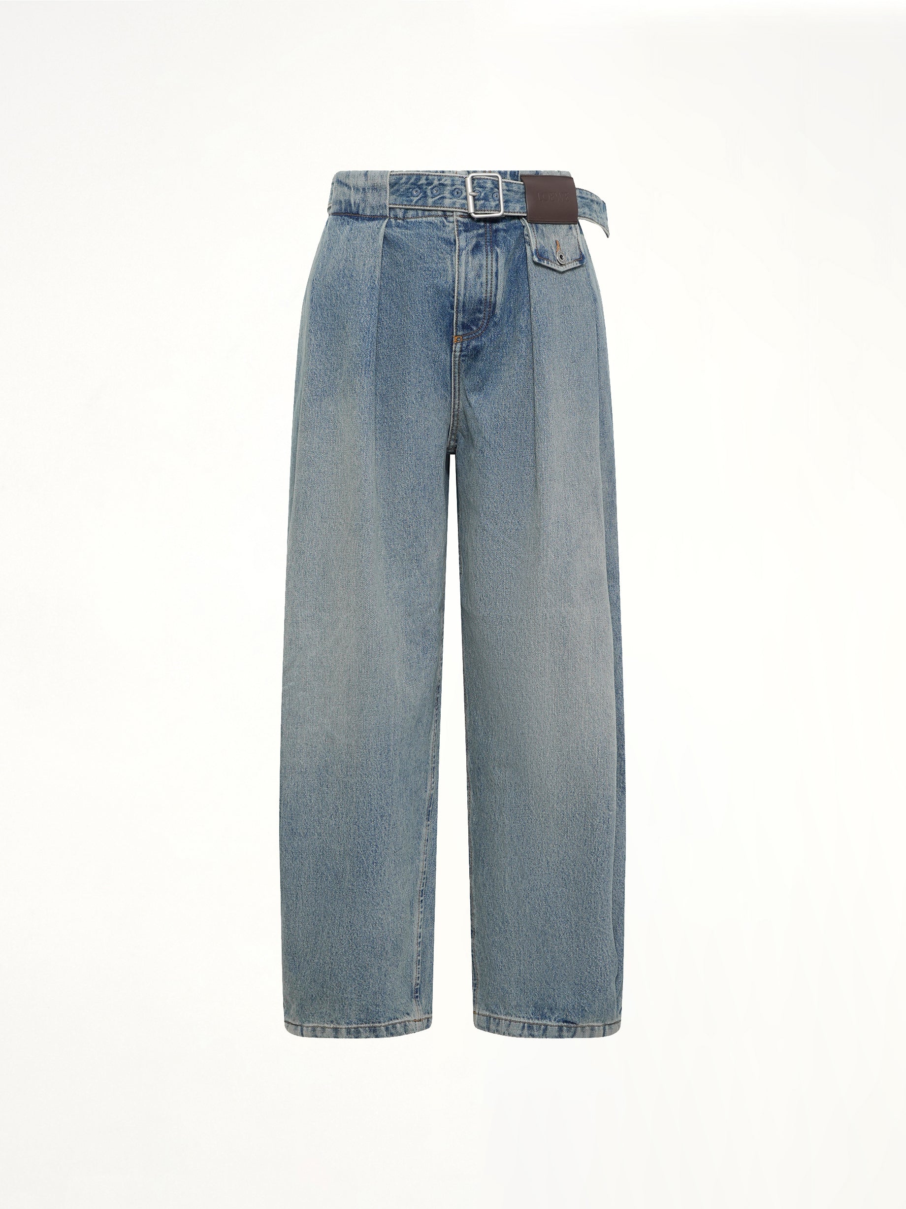Belted Jeans AF in Washed Denim
