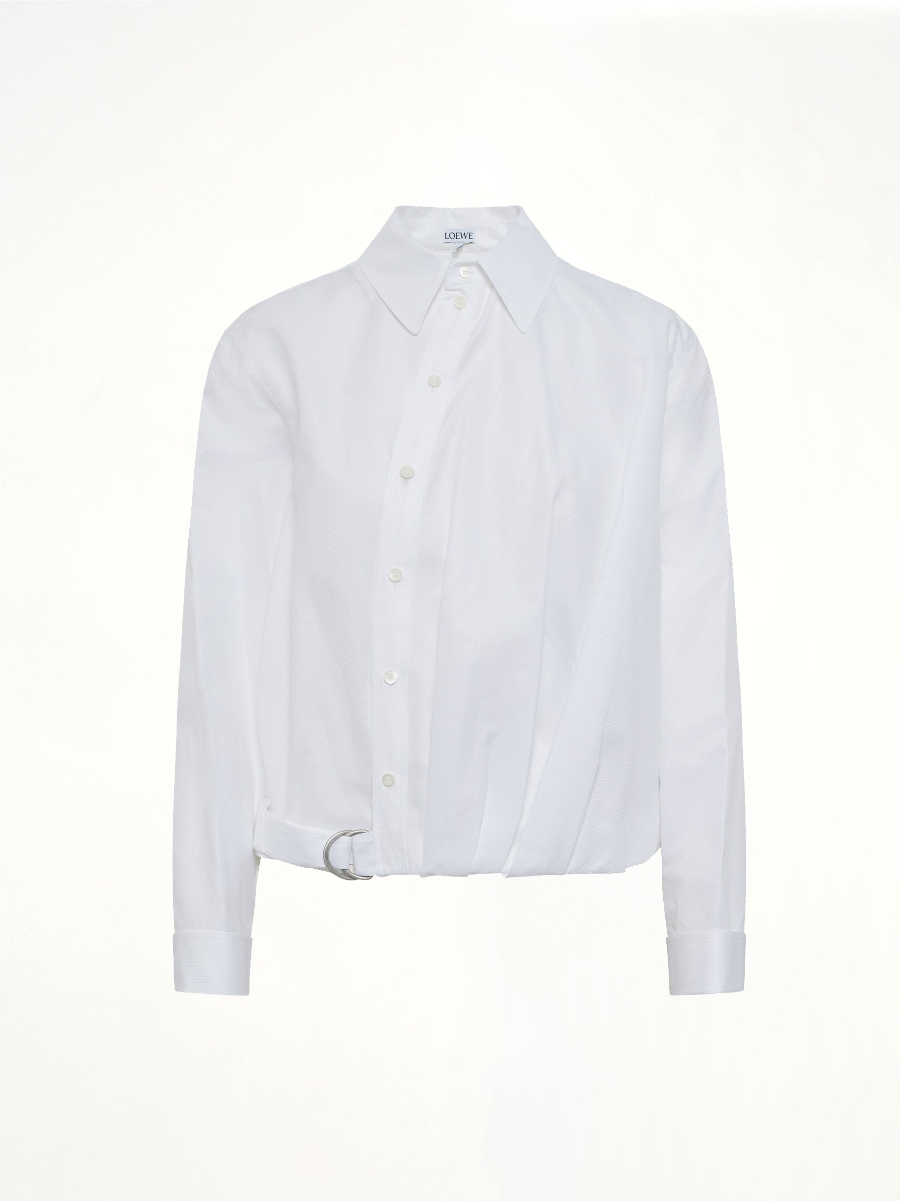 LOEWE Draped Shirt in White Product Photo from MARAIS