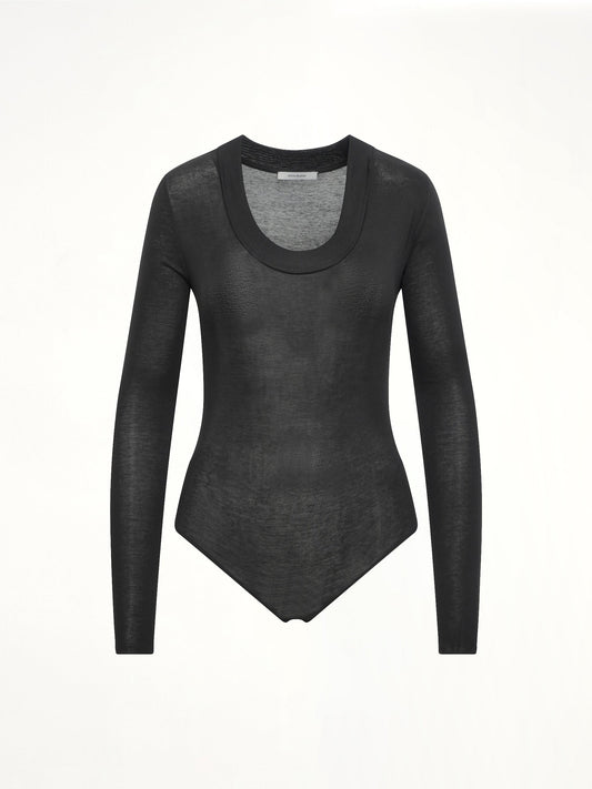 Circle Neck Bodysuit in Black
