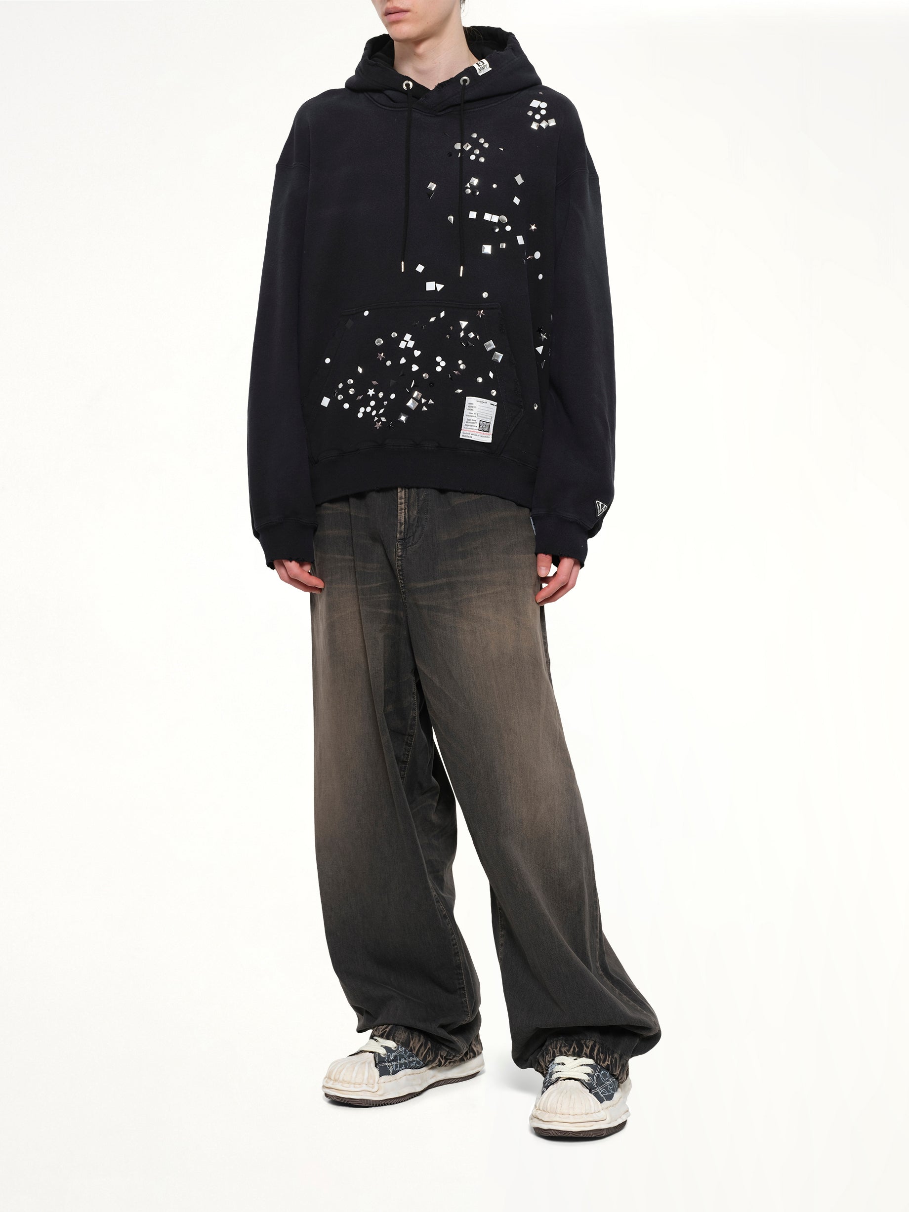 MAISON MIHARA YASUHIRO Embellished Hoodie in Black Full Reference from MARAIS