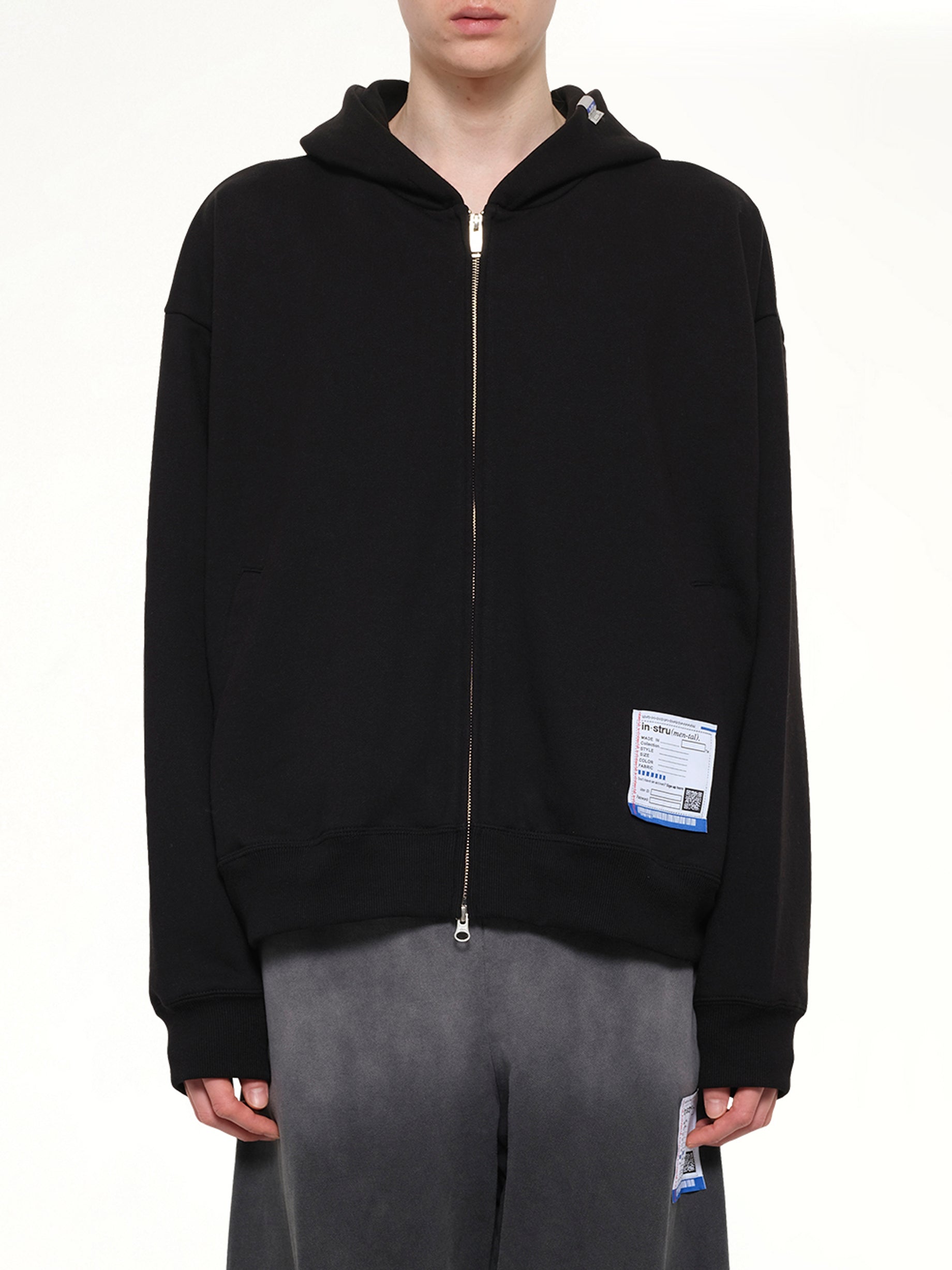 Instrumental Heavy Weight Zip Hoodie in Black