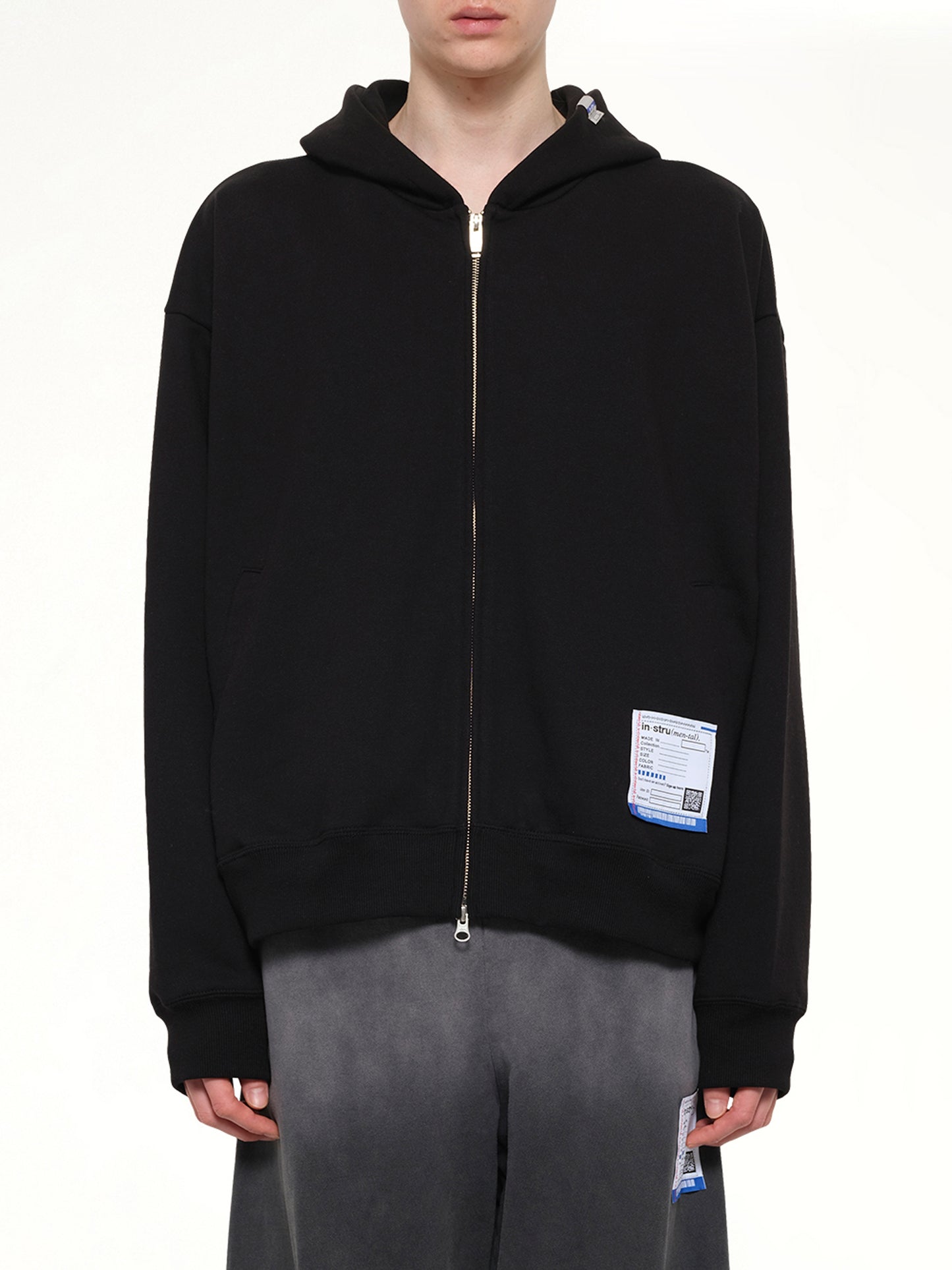 Instrumental Heavy Weight Zip Hoodie in Black