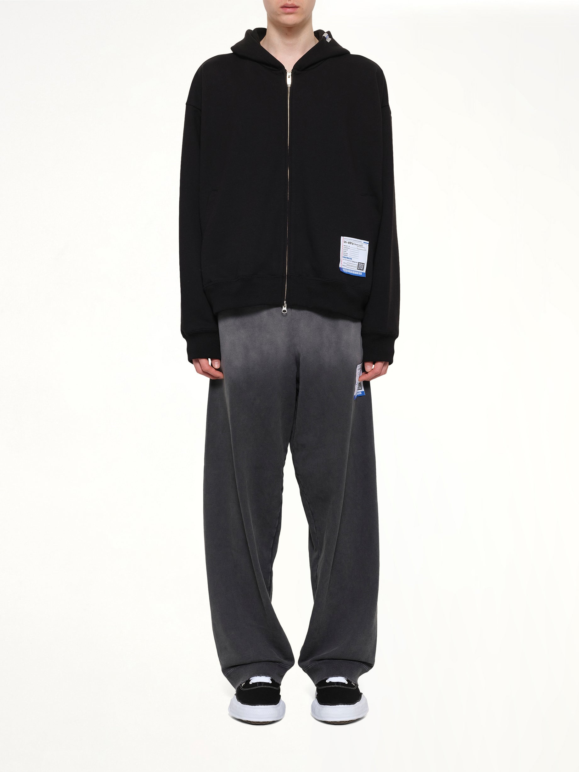 MAISON MIHARA YASUHIRO Instrumental Heavy Weight Zip Hoodie in Black Model View from MARAIS