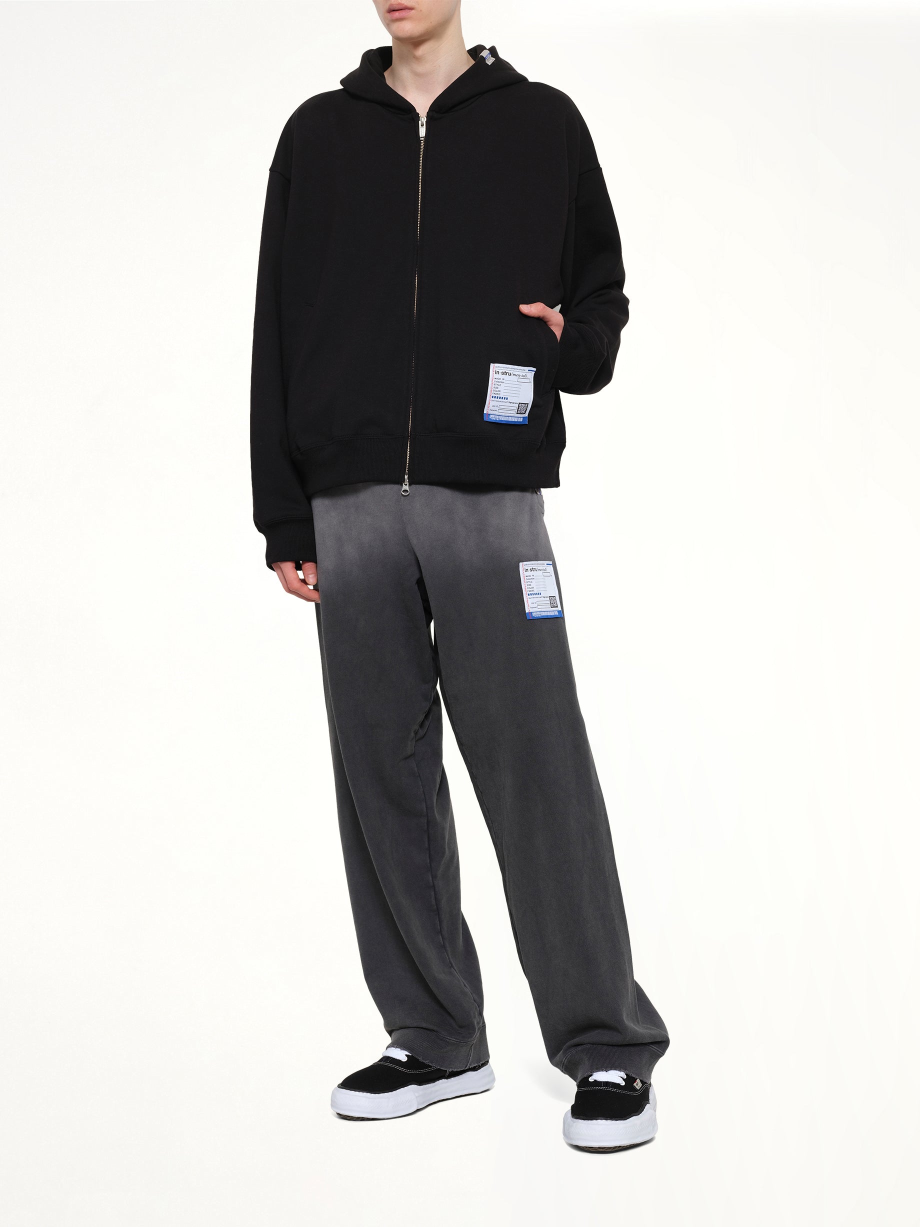 MAISON MIHARA YASUHIRO Instrumental Heavy Weight Zip Hoodie in Black Full Reference from MARAIS