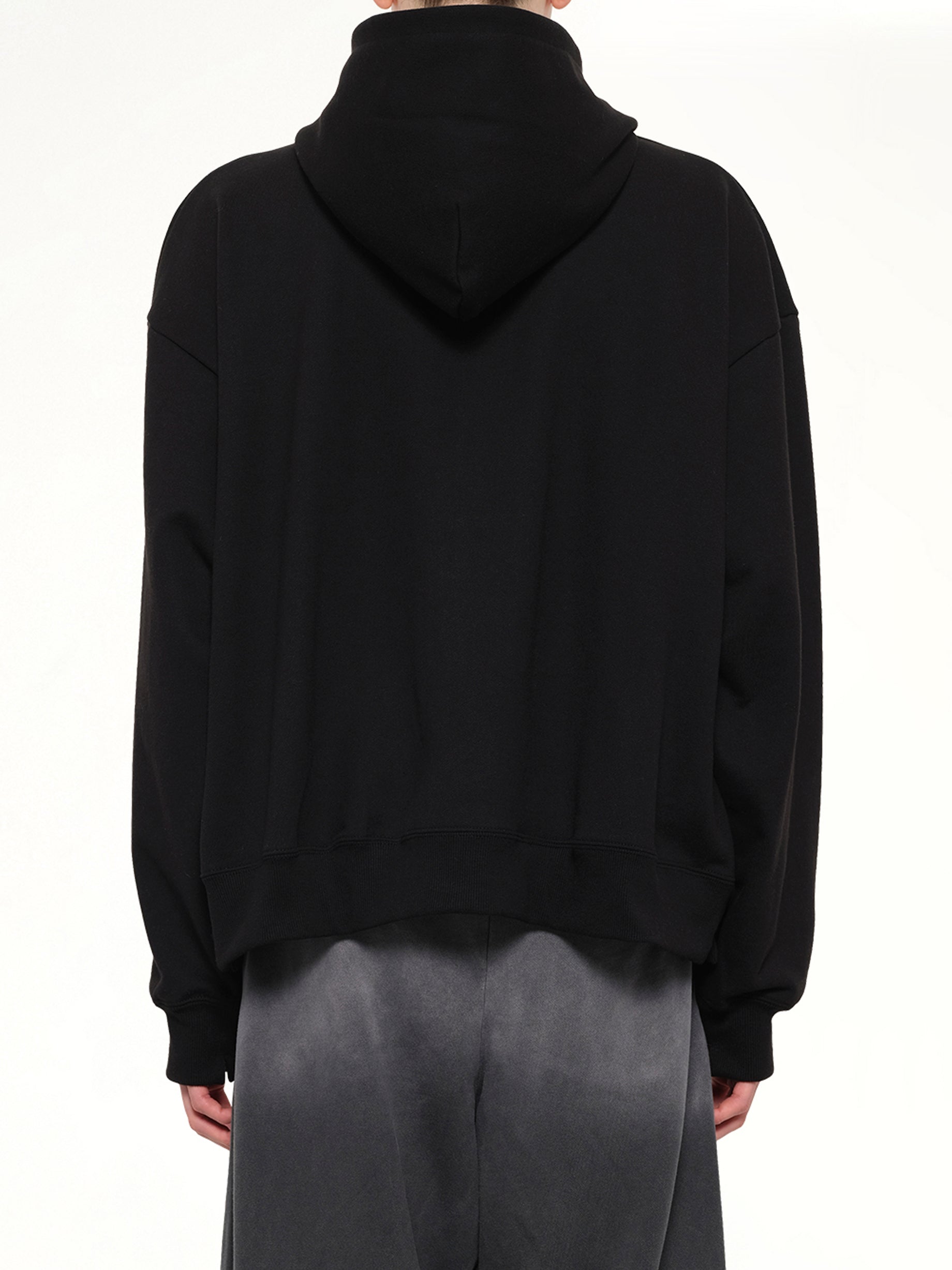 MAISON MIHARA YASUHIRO Instrumental Heavy Weight Zip Hoodie in Black Back View from MARAIS
