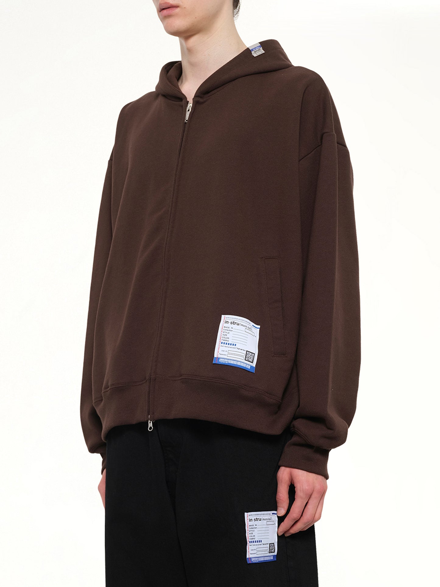 Instrumental Heavy Weight Zip Hoodie in Brown