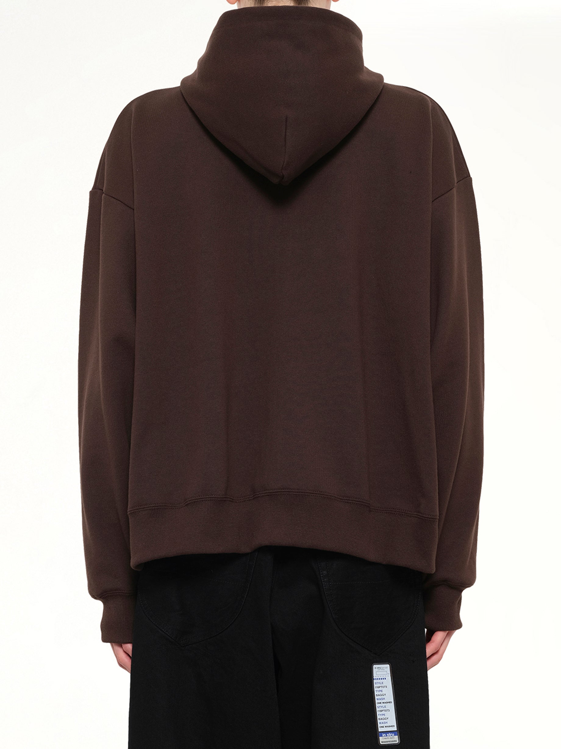 MAISON MIHARA YASUHIRO , Instrumental Heavy Weight Zip Hoodie in Brown Back View from MARAIS