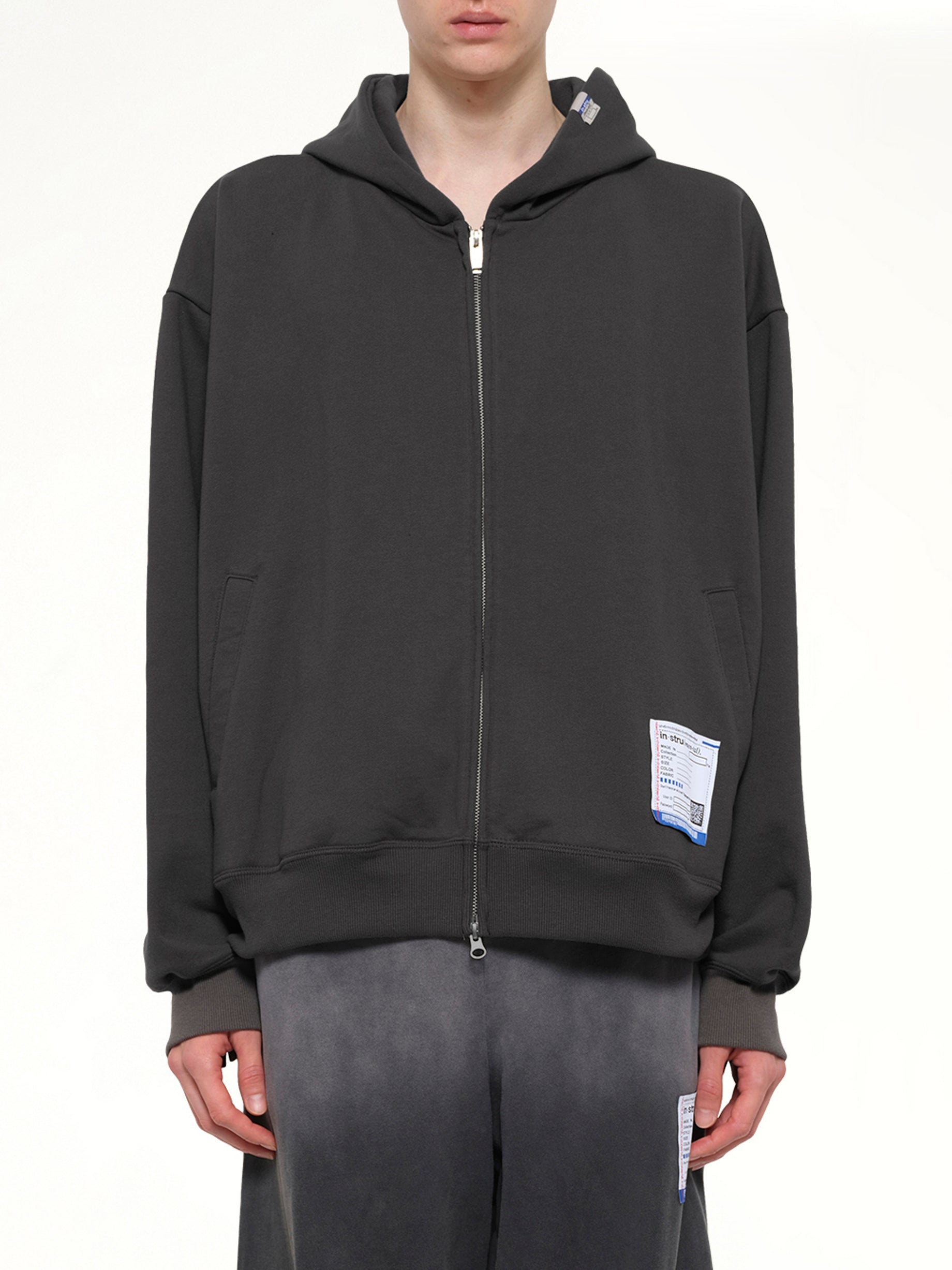 Instrumental Heavy Weight Zip Hoodie in Dark Gray