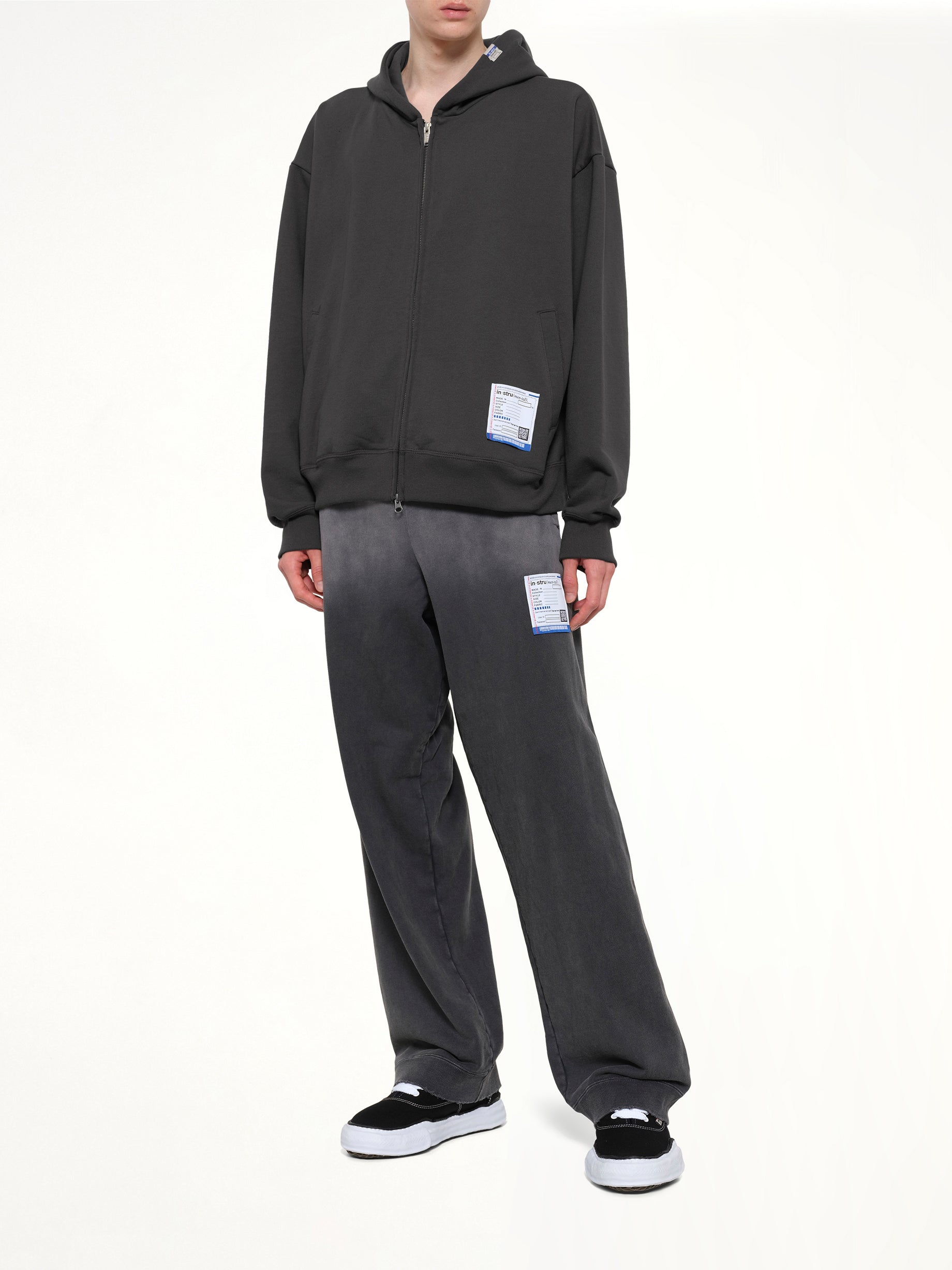 MAISON MIHARA YASUHIRO Instrumental Heavy Weight Zip Hoodie in Dark Gray Full Reference from MARAIS