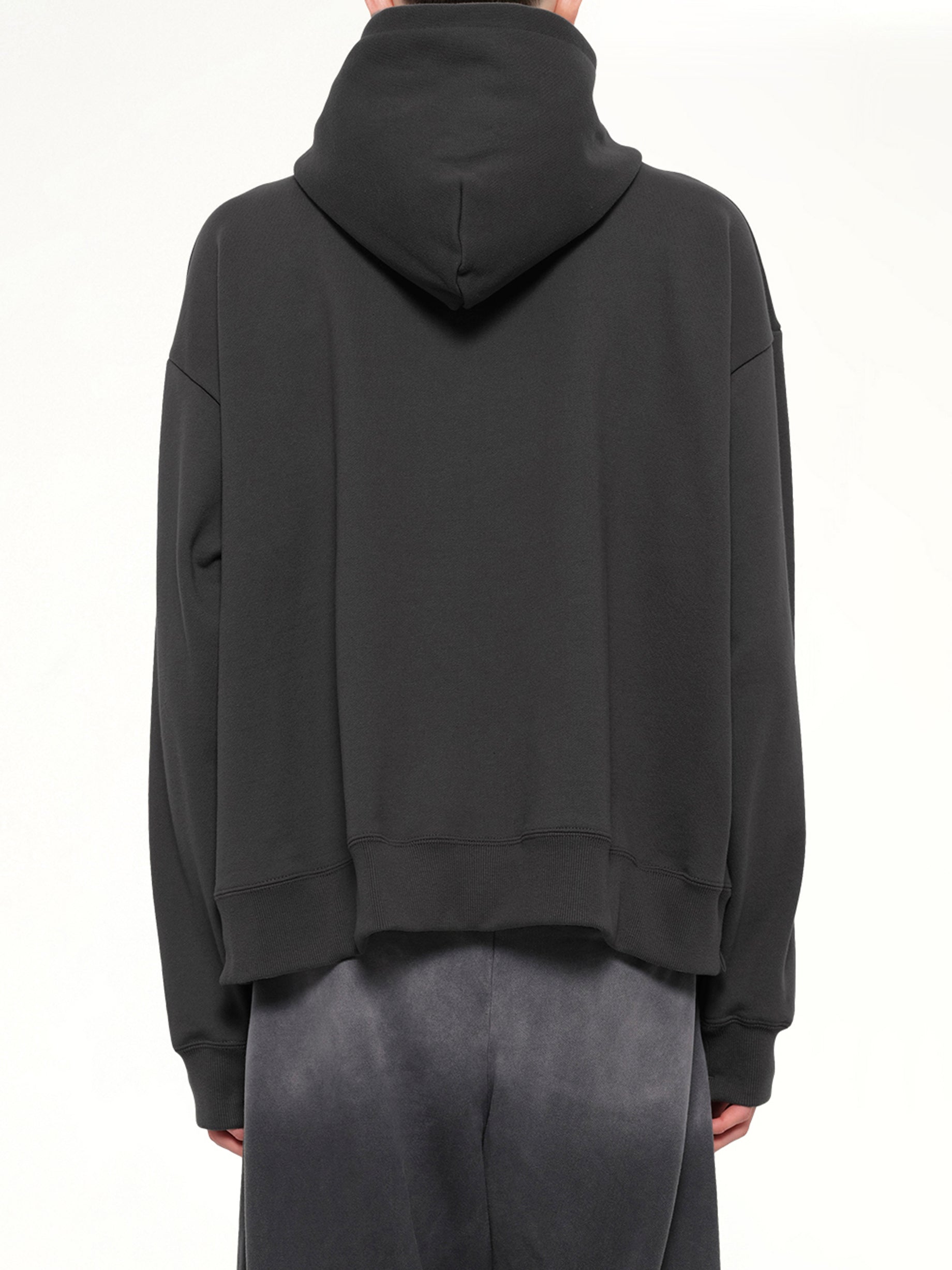 MAISON MIHARA YASUHIRO Instrumental Heavy Weight Zip Hoodie in Dark Gray Back View from MARAIS