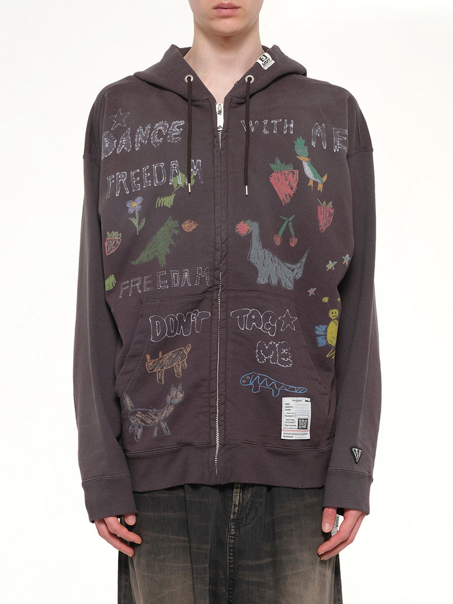 Kids Doodle Parka in Black