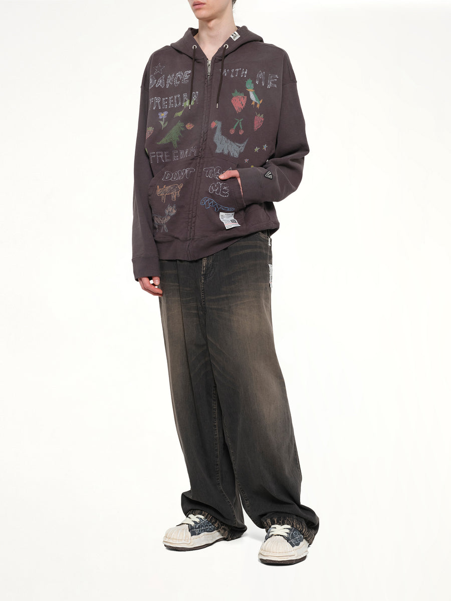 Kids Doodle Parka in Black