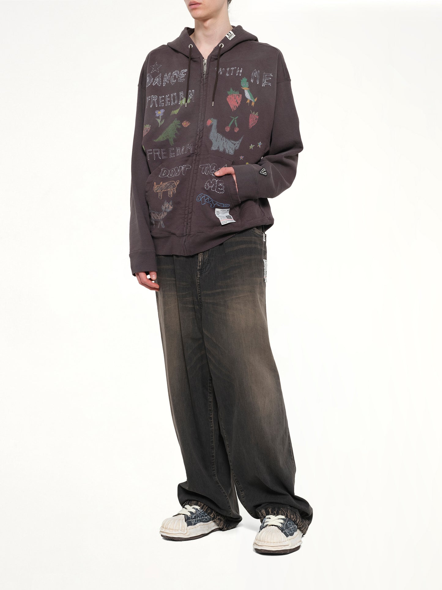 Kids Doodle Parka in Black