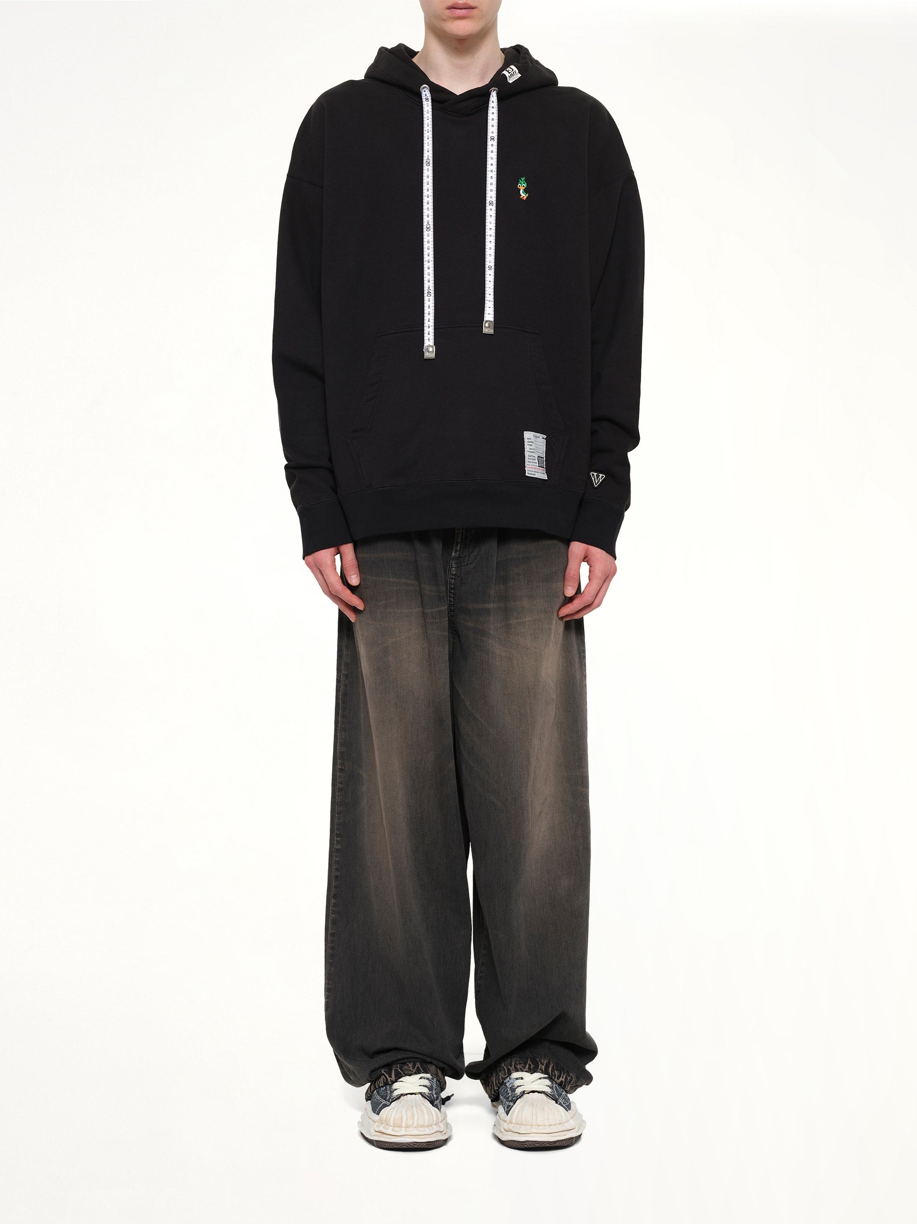 MAISON MIHARA YASUHIRO Leon Embroidery Hoodie in Black Model View from MARAIS