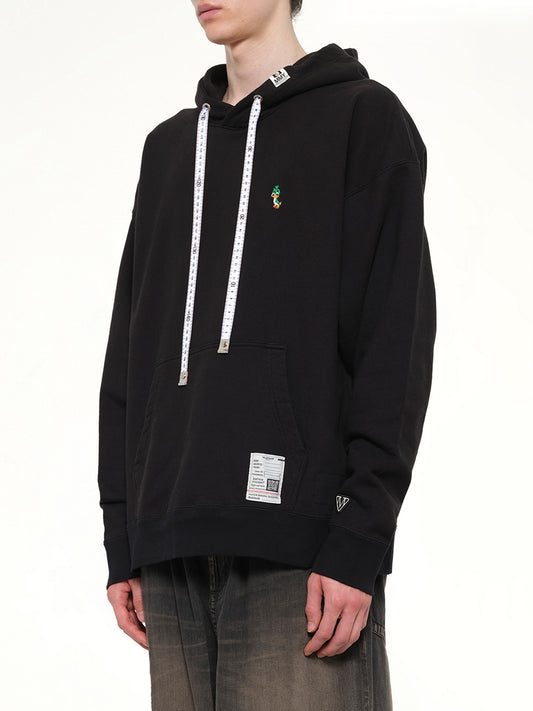 Leon Embroidery Hoodie in Black