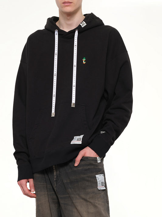 Leon Embroidery Hoodie in Black