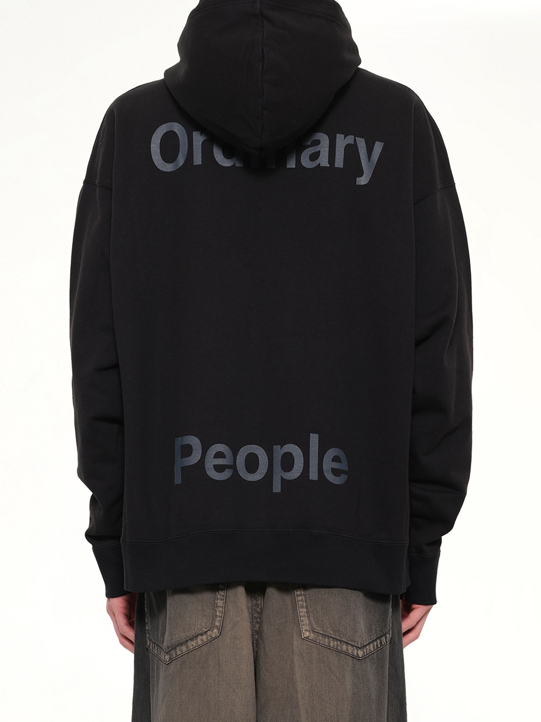 MAISON MIHARA YASUHIRO Leon Embroidery Hoodie in Black Back View from MARAIS