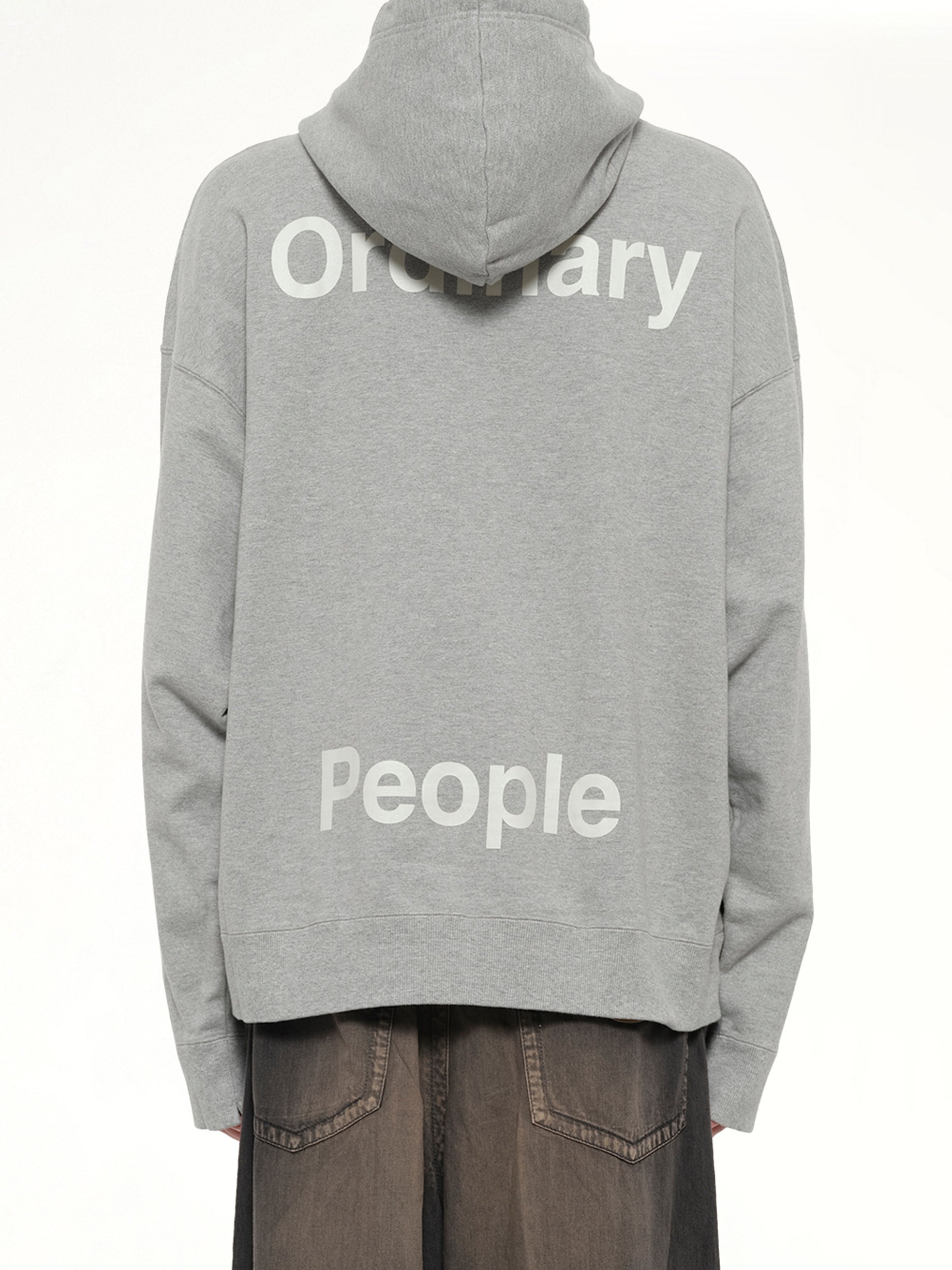 MAISON MIHARA YASUHIRO Leon Embroidery Hoodie in Gray Back View from MARAIS