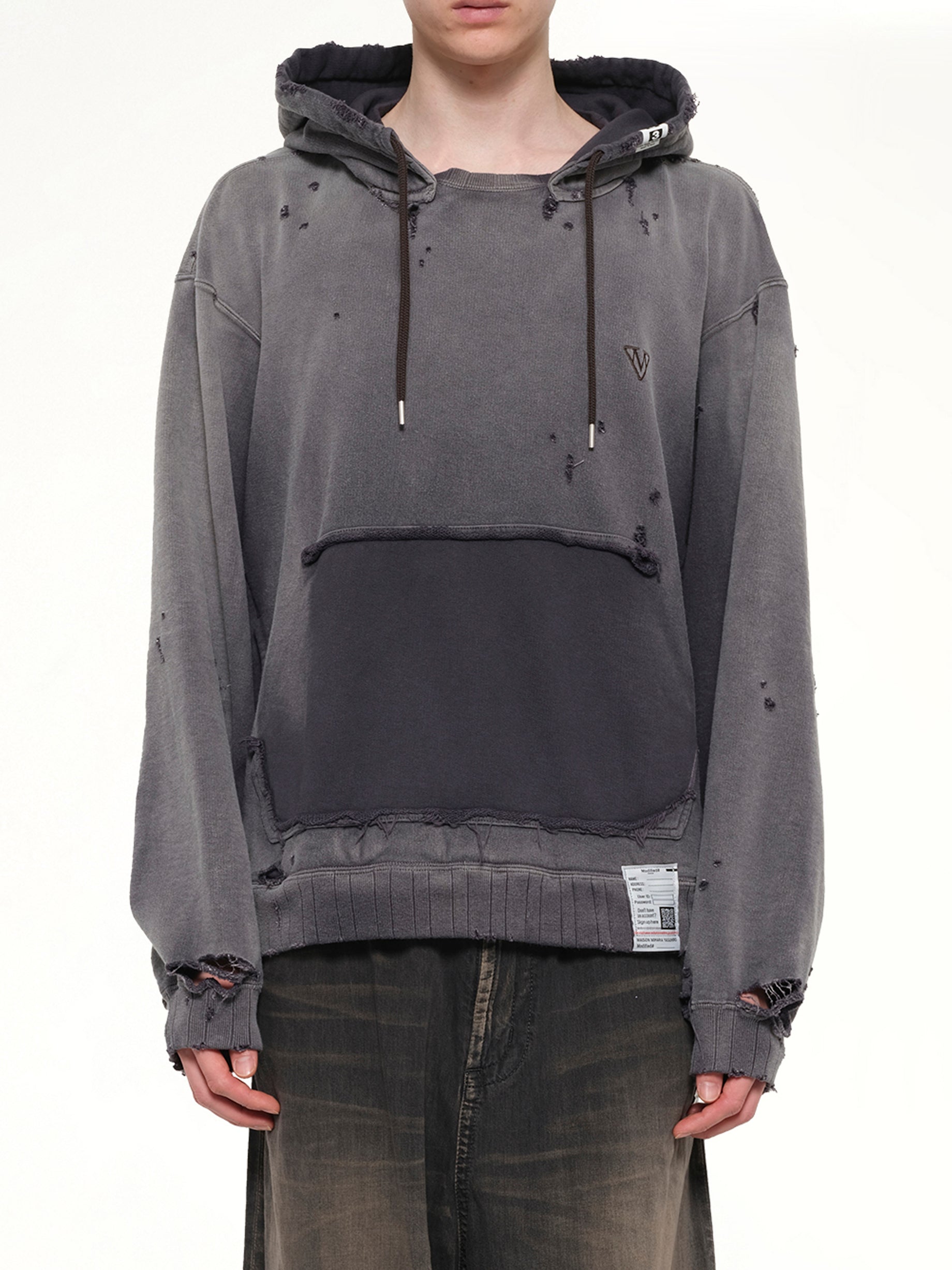 Sun Faded Hoodie in Black