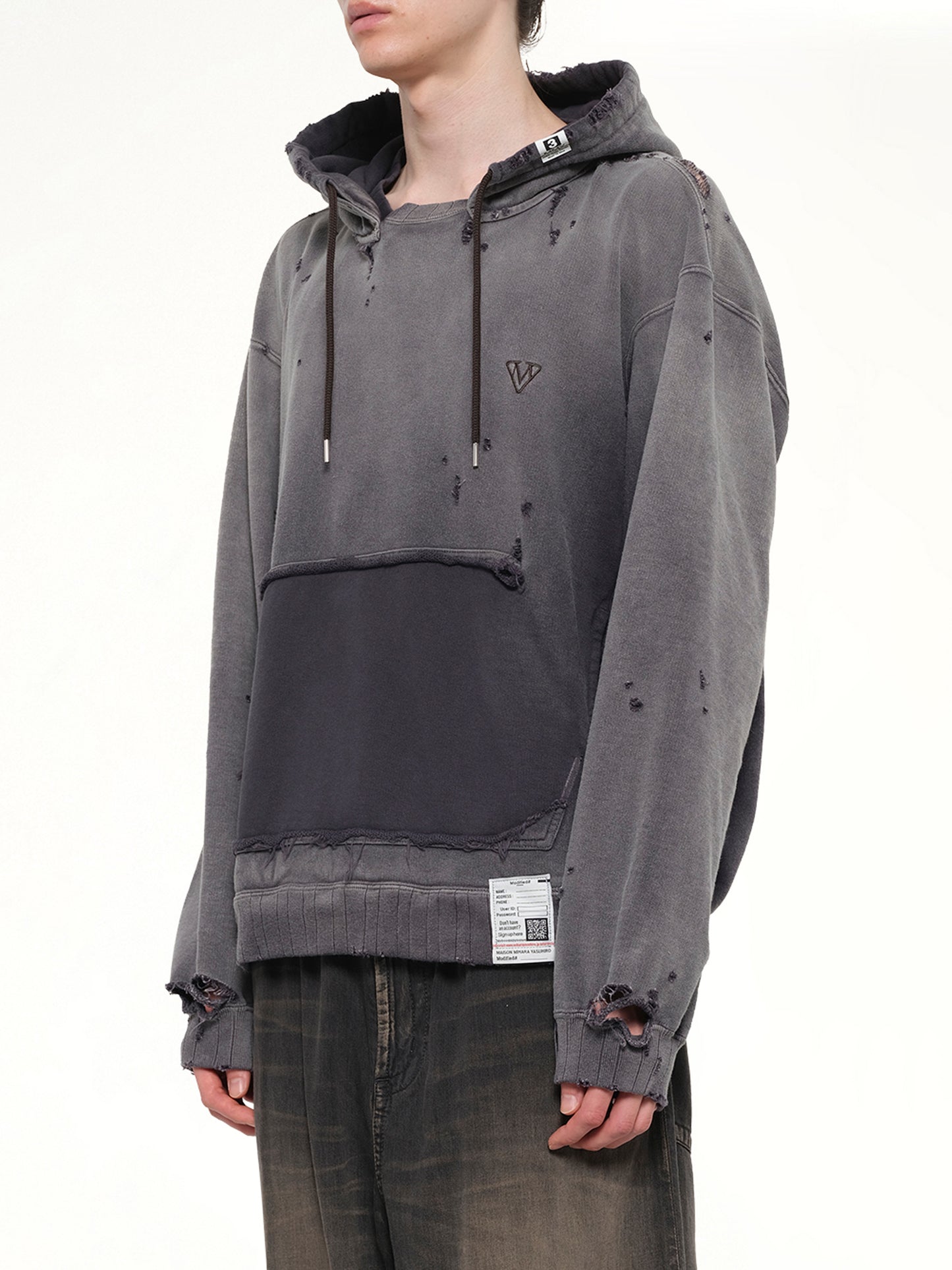 Sun Faded Hoodie in Black