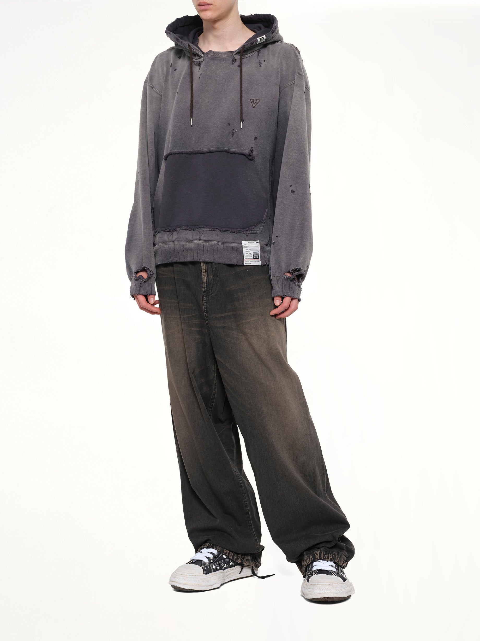 MAISON MIHARA YASUHIRO Sun Faded Hoodie in Black Full Reference from MARAIS