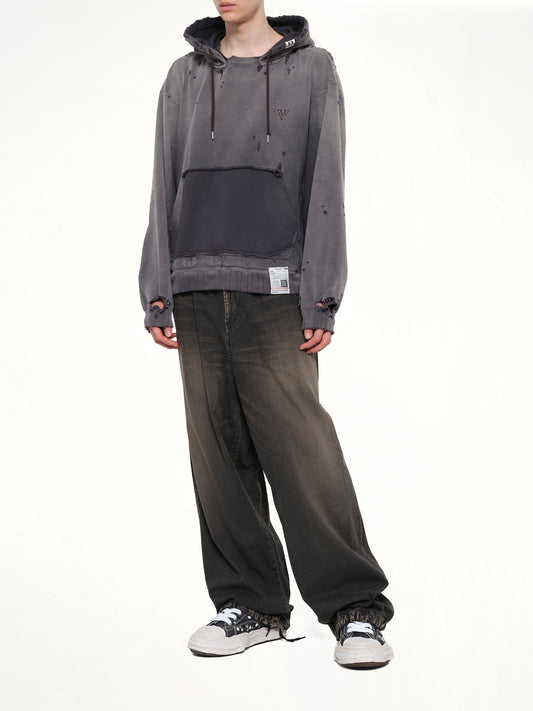 Sun Faded Hoodie in Black