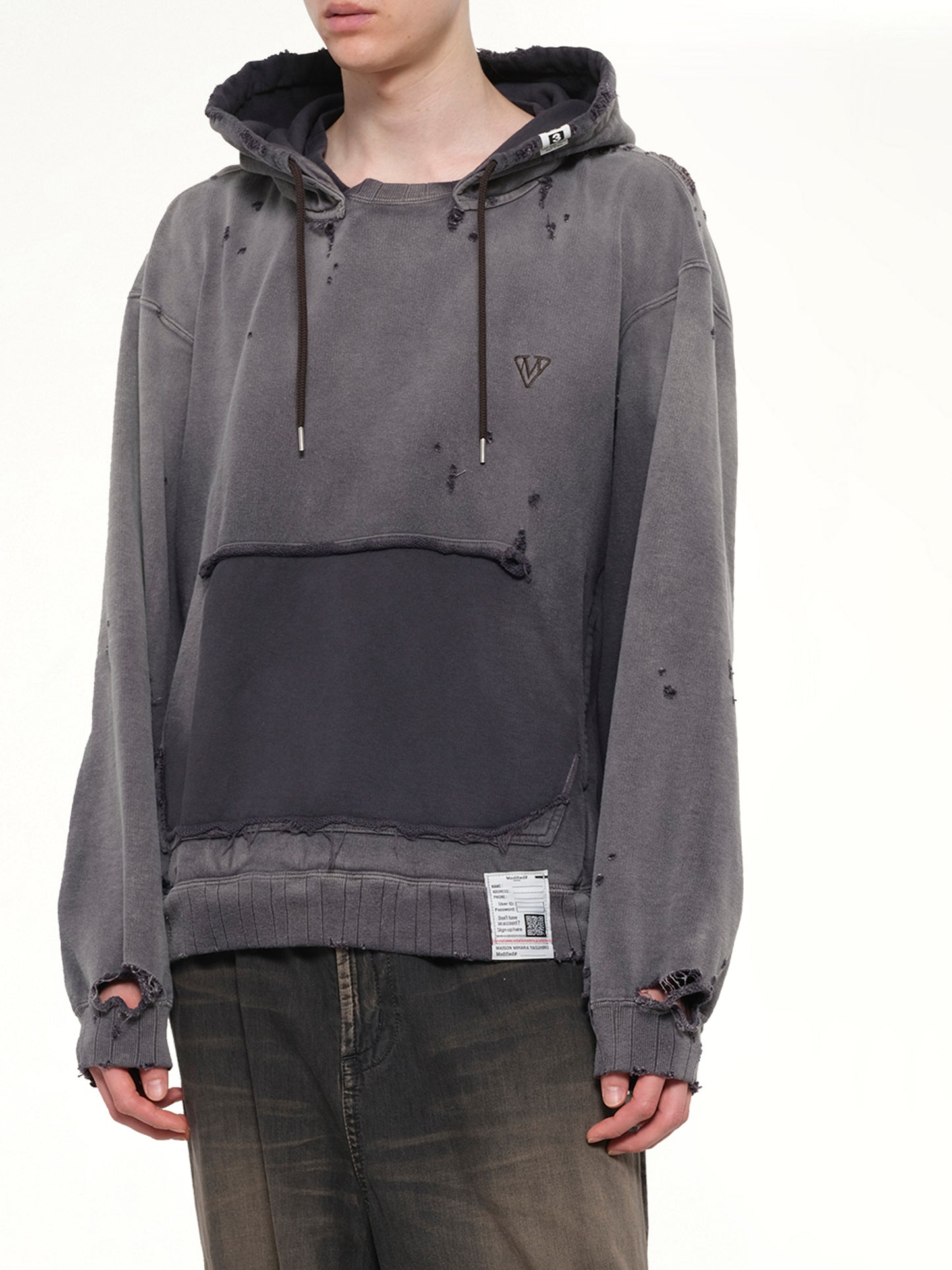 Sun Faded Hoodie in Black