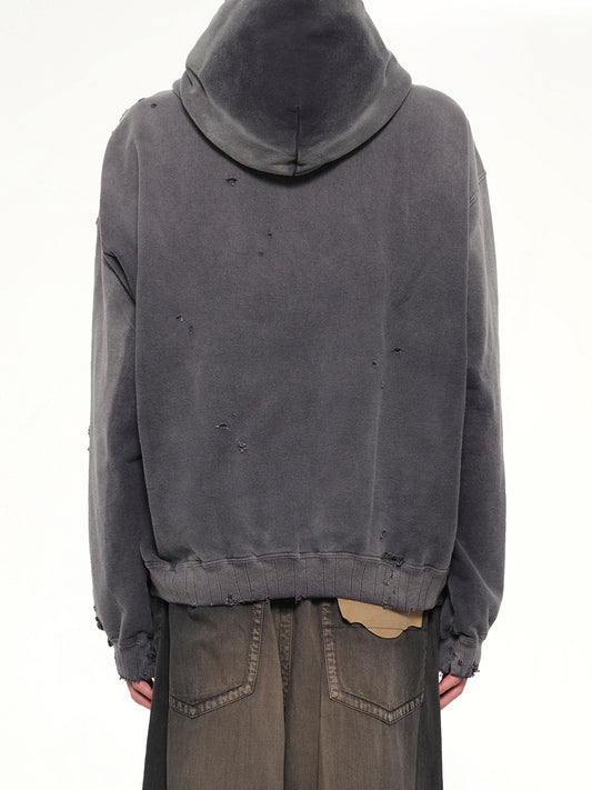 Sun Faded Hoodie in Black