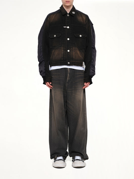 Combined Denim MA-1 Blouson in Black