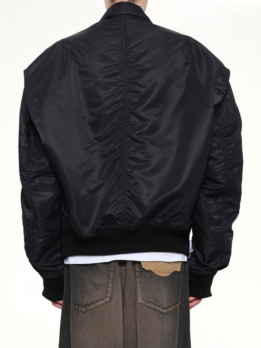 Combined Denim MA-1 Blouson in Black