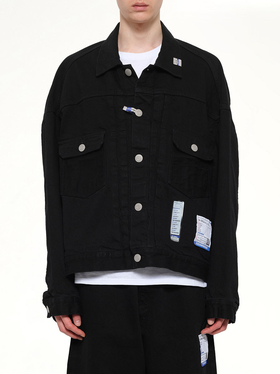 Instrumental One Washed Selvage Denim Jacket in Black