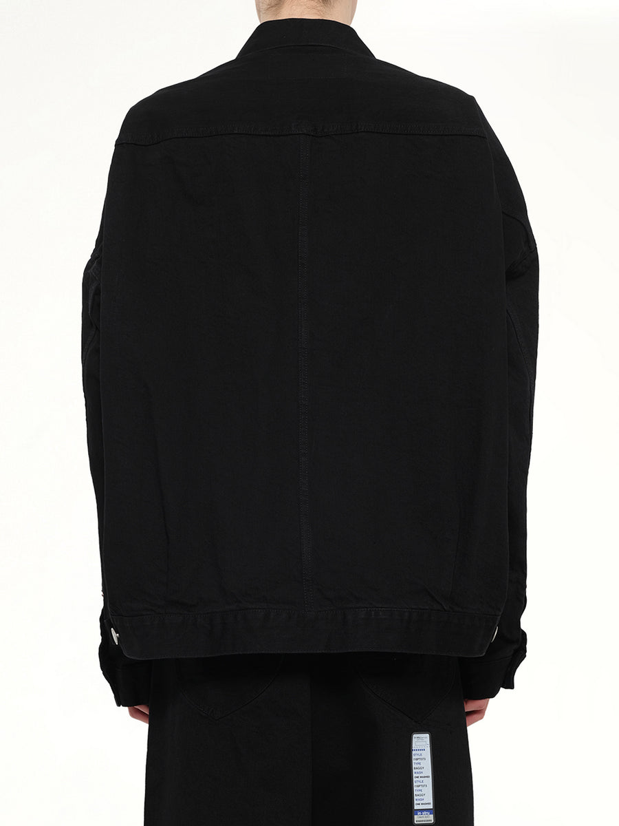Instrumental One Washed Selvage Denim Jacket in Black