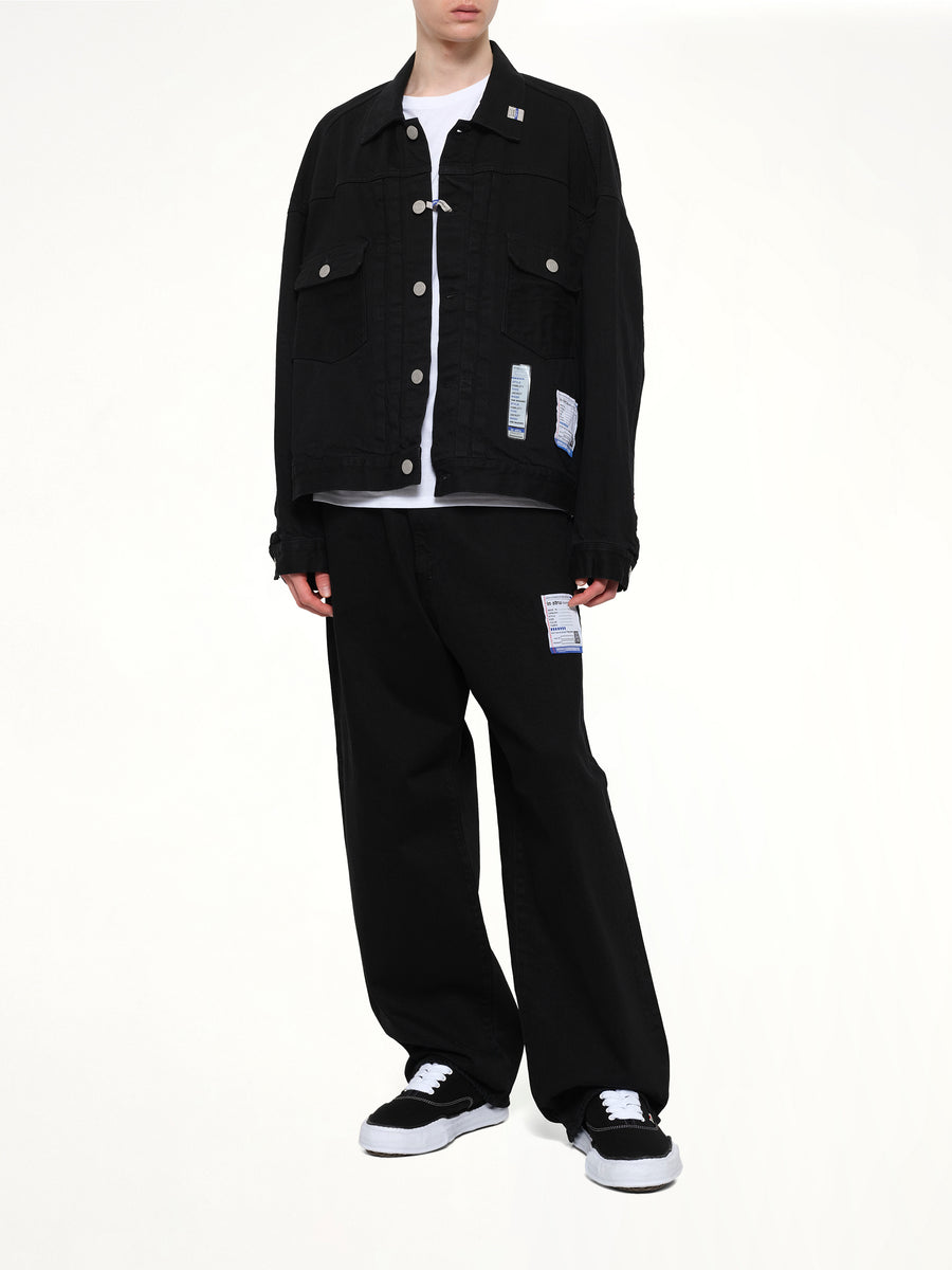 Instrumental One Washed Selvage Denim Jacket in Black