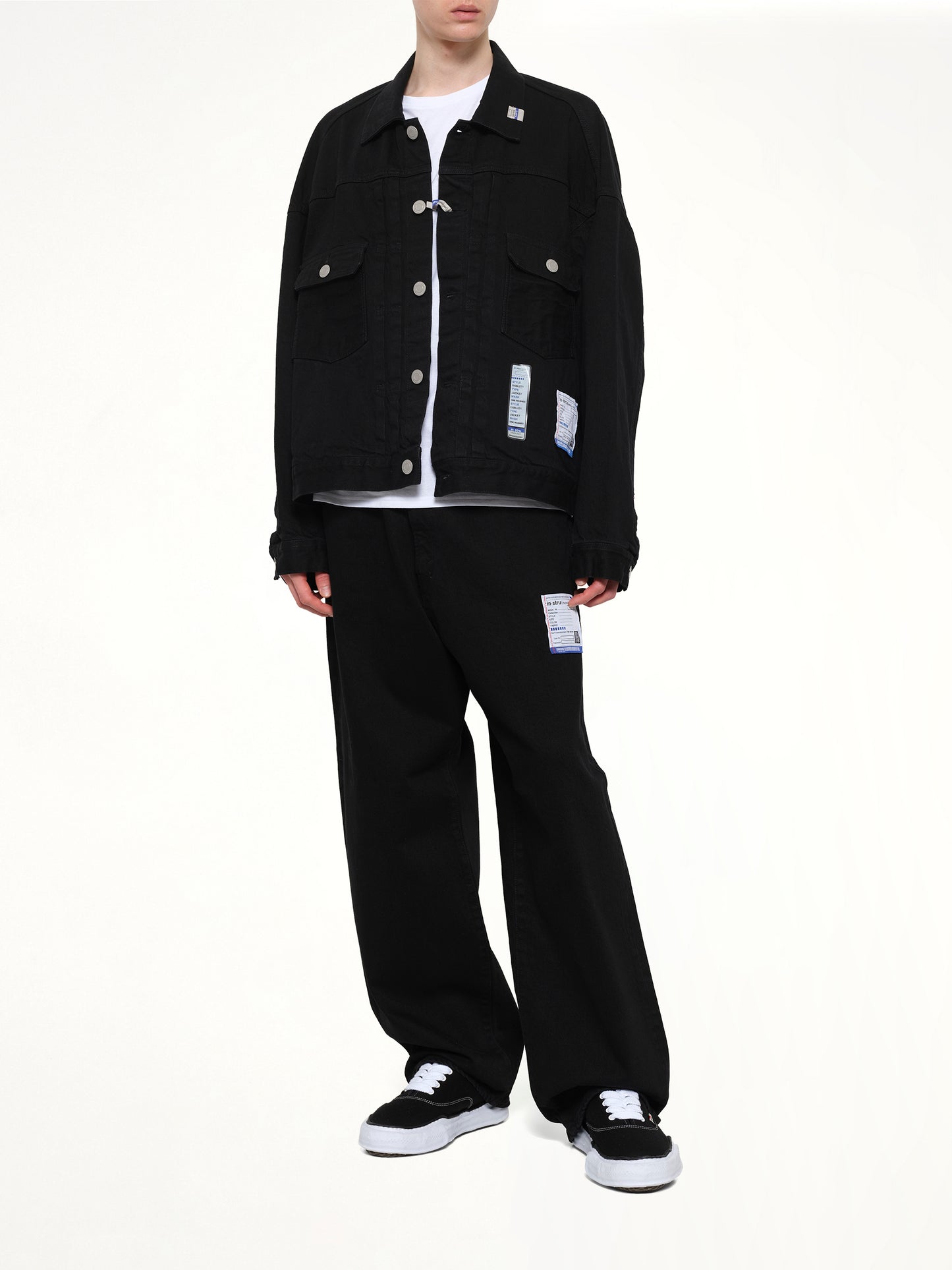 Instrumental One Washed Selvage Denim Jacket in Black