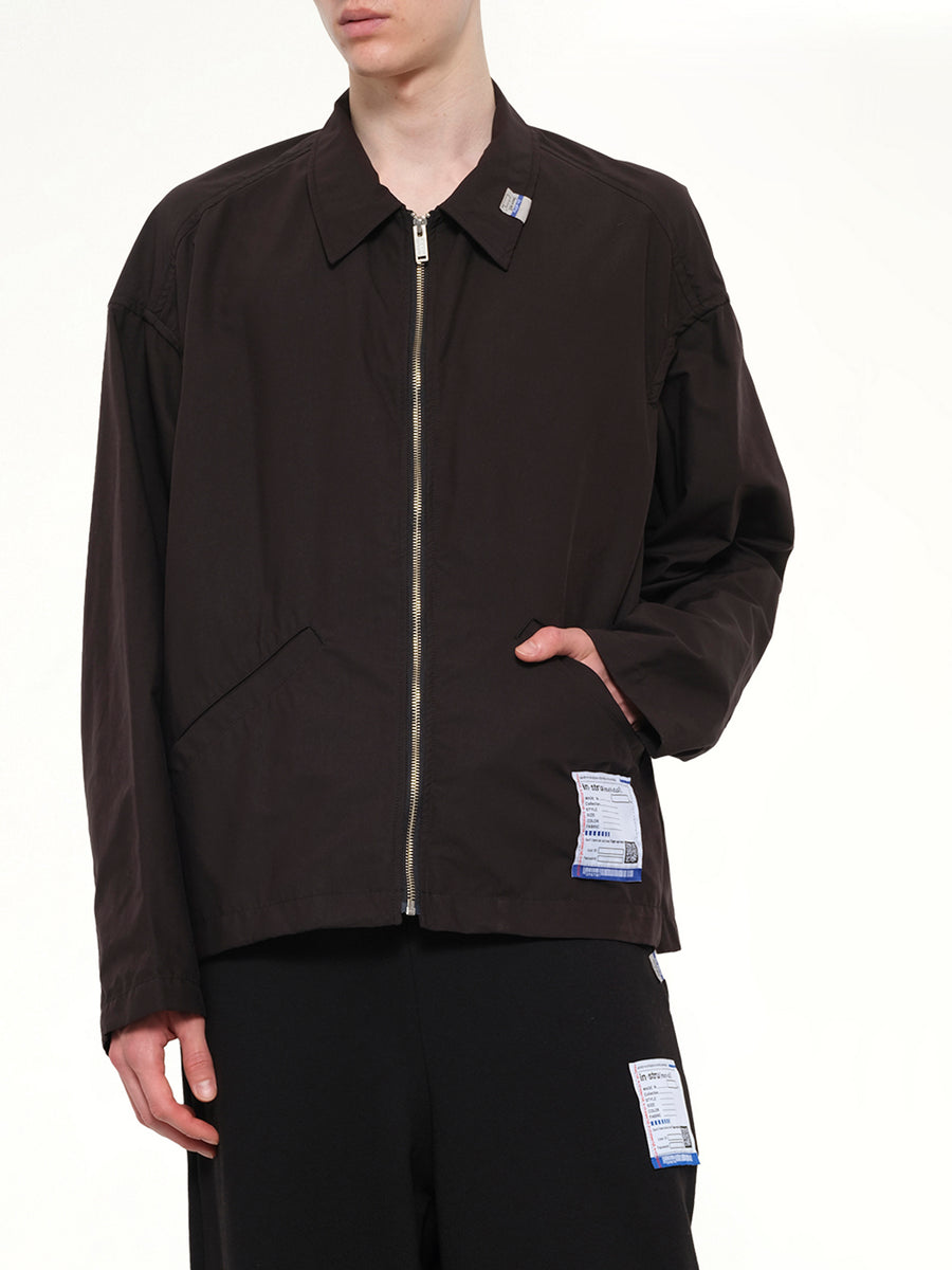 Instrumental Back Twill Zip Blouson in Black