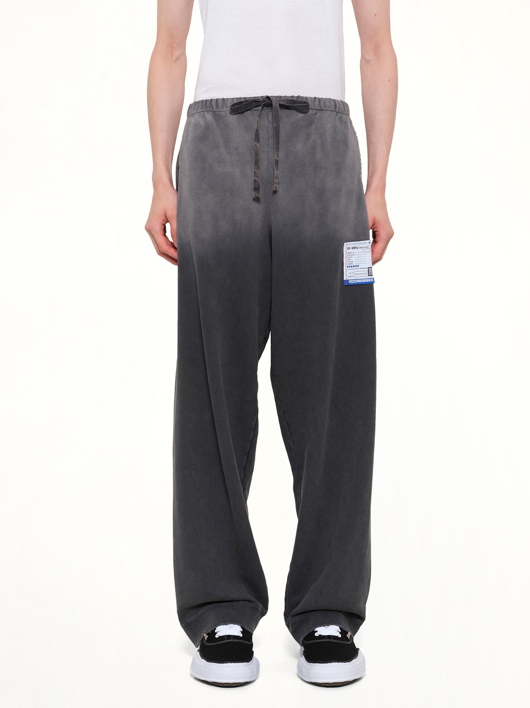 Instrumental French Terry Distressed Easy Pants in Black