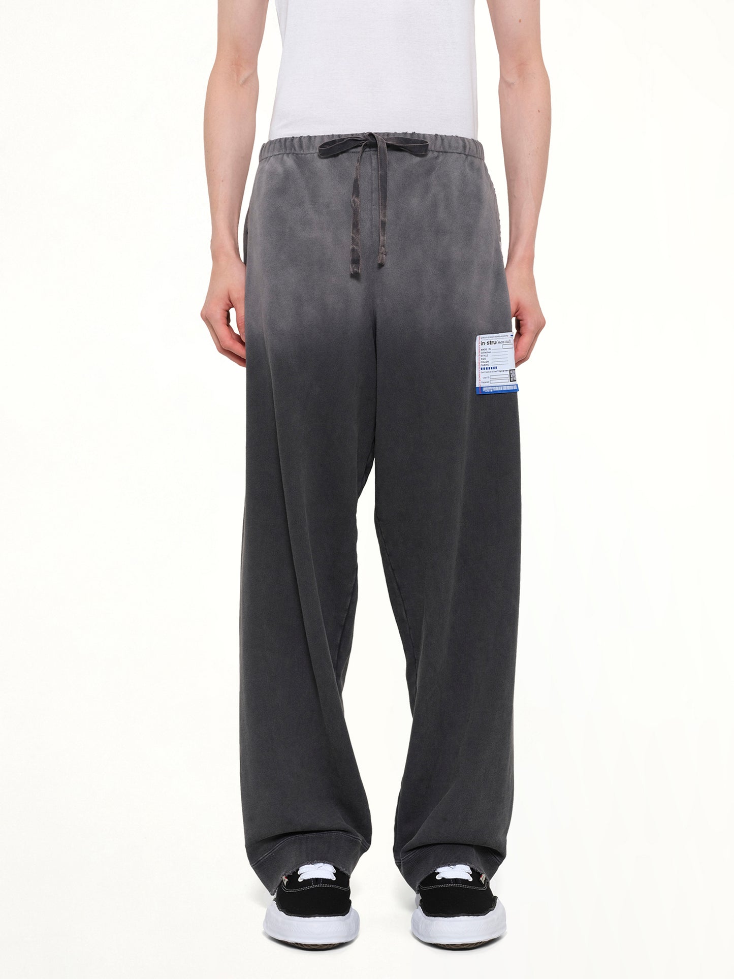 Instrumental French Terry Distressed Easy Pants in Black