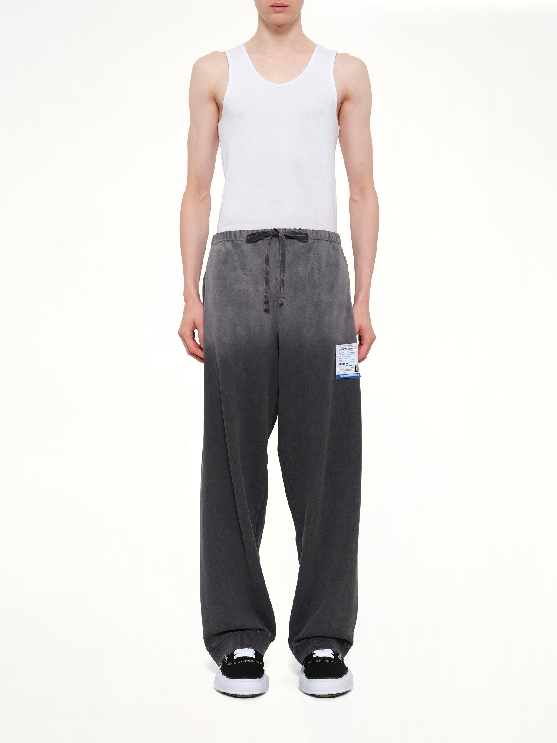 MAISON MIHARA YASUHIRO Instrumental French Terry Distressed Easy Pants in Black Model View from MARAIS