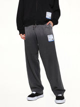 Instrumental French Terry Distressed Easy Pants in Black