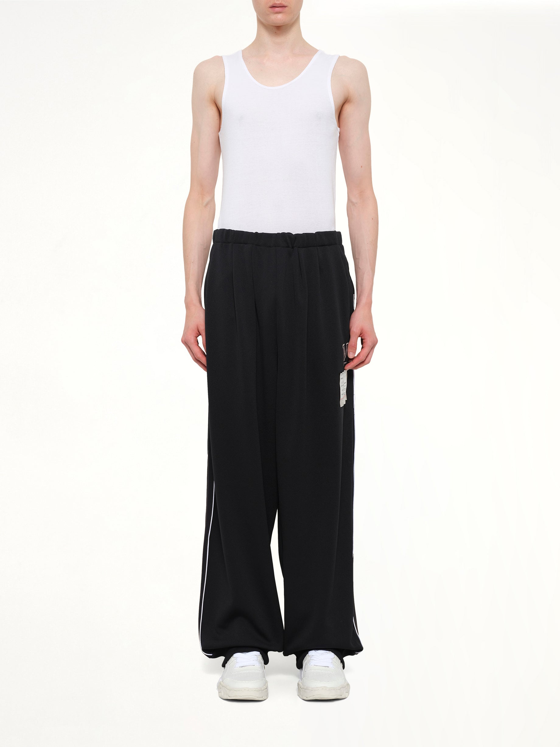 MAISON MIHARA YASUHIRO Amateur Sewn Track Pants in Black Model View from MARAIS