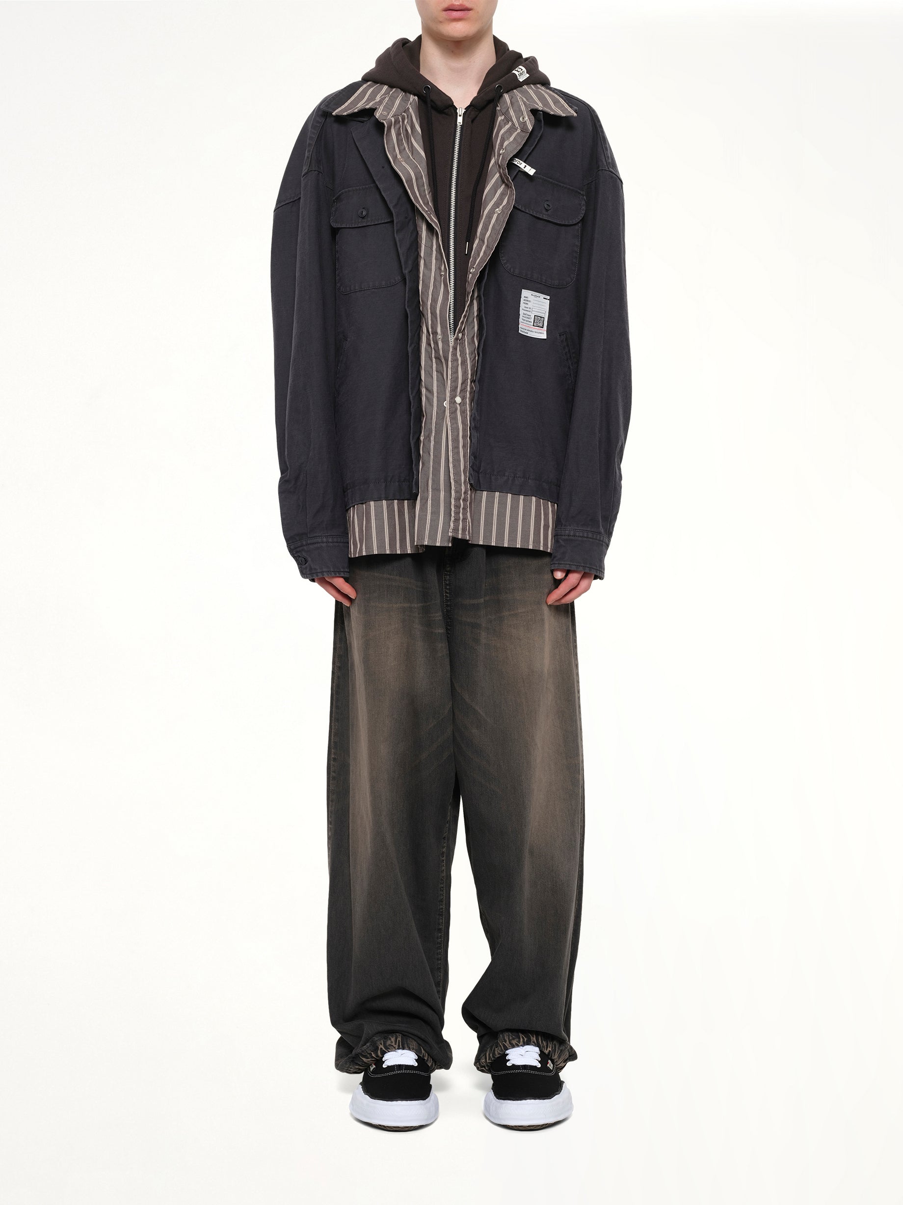 MAISON MIHARA YASUHIRO Triple Layered L/S Shirts in Black Model View from MARAIS